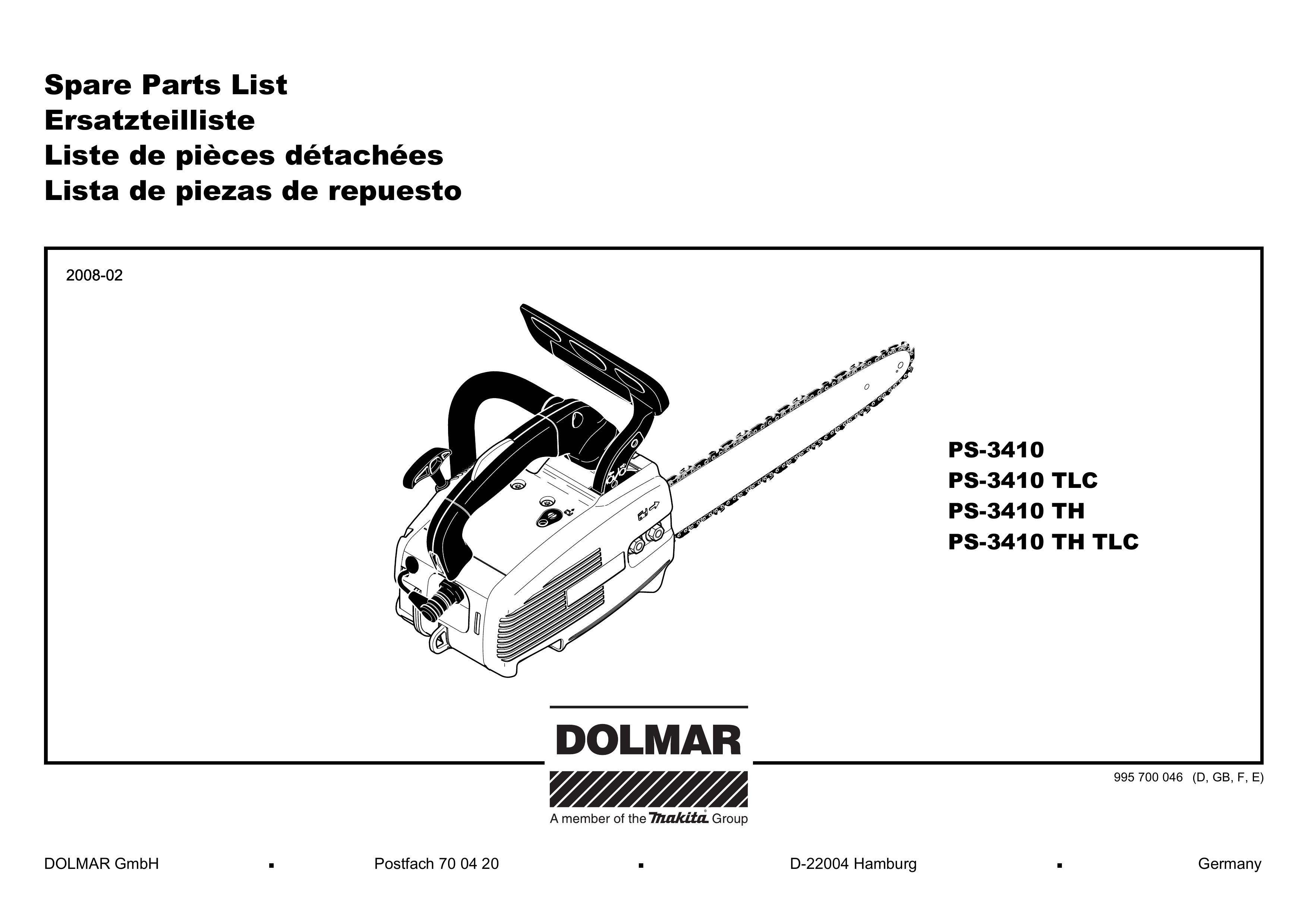 Dolmar PS-3410 TLC Chainsaw User Manual