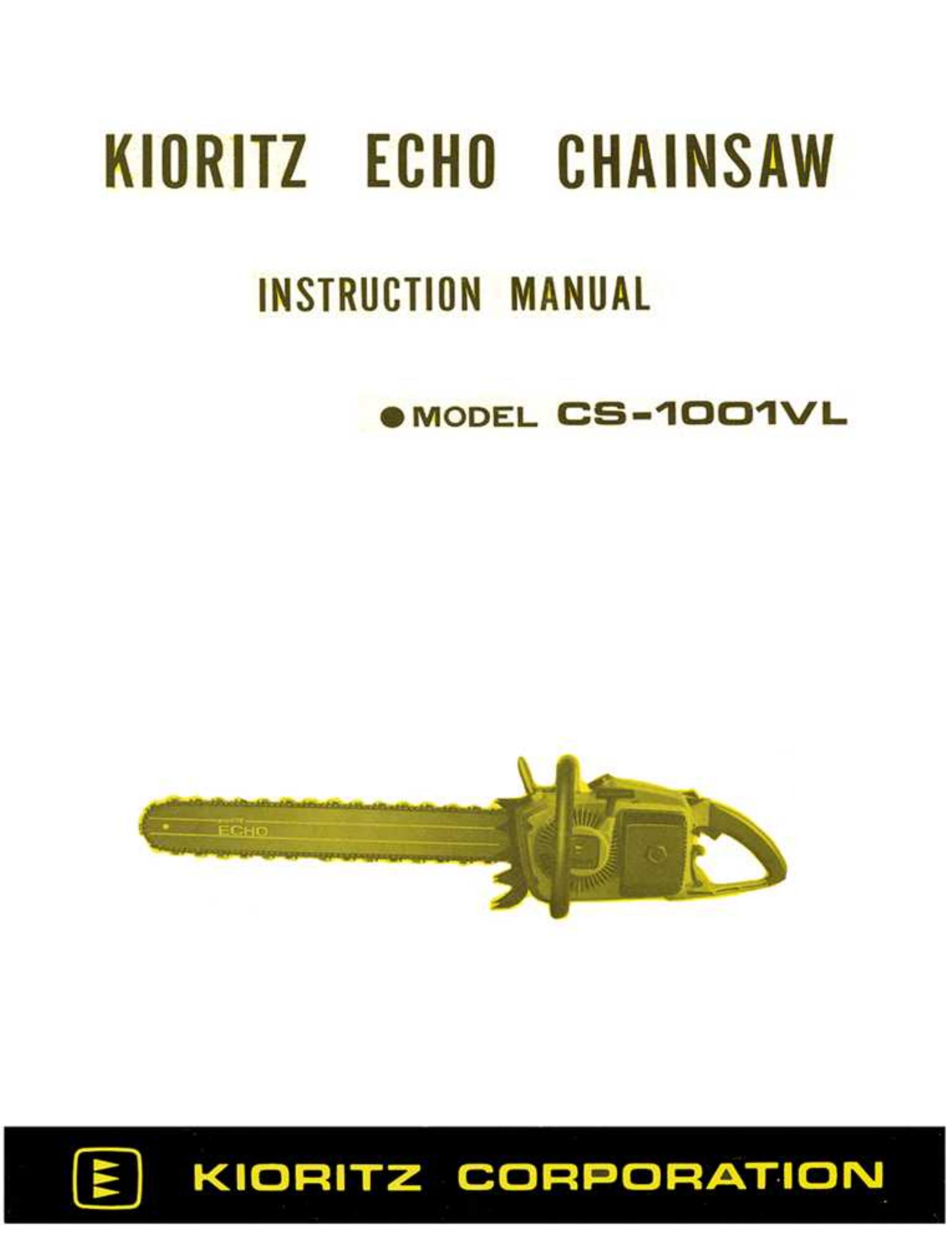 Echo CS-1001VL Chainsaw User Manual
