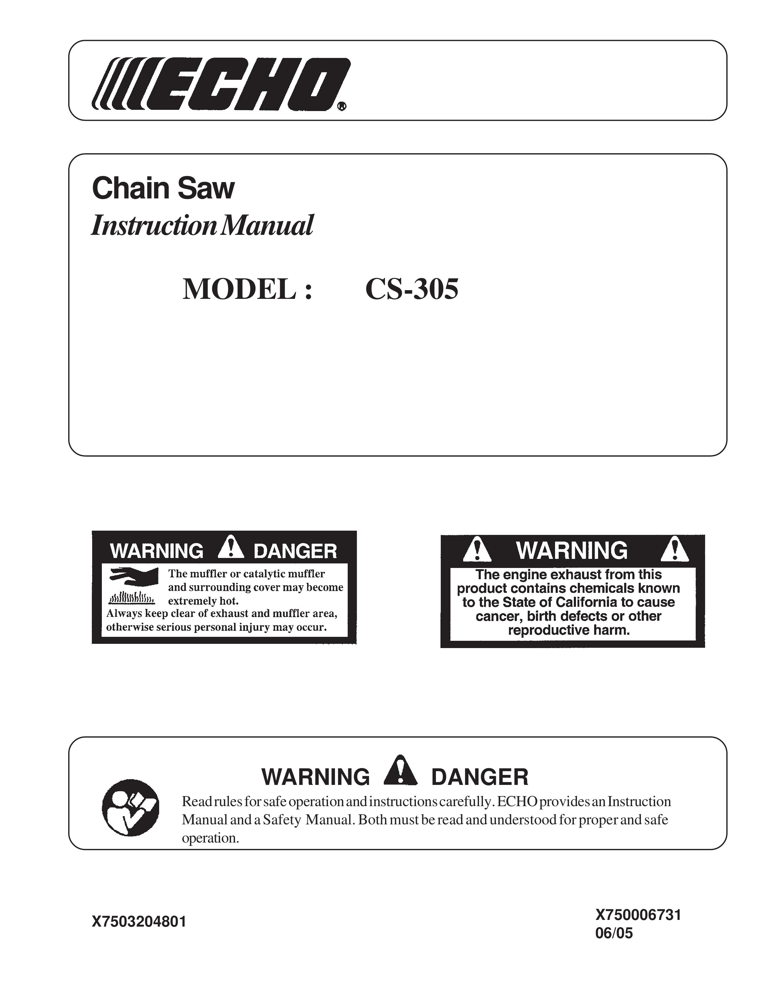 Echo CS-305 Chainsaw User Manual
