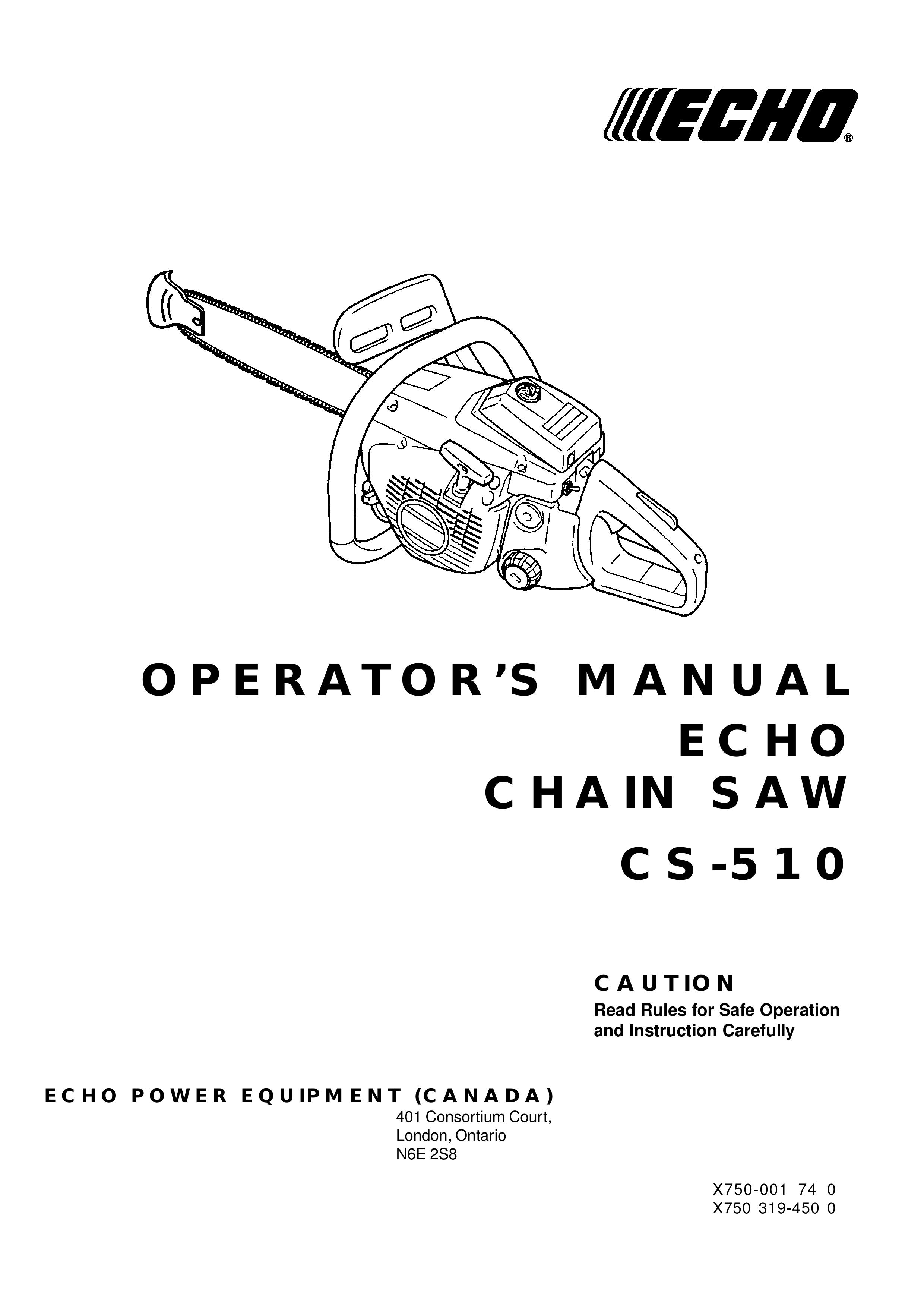 Echo CS-510 Chainsaw User Manual
