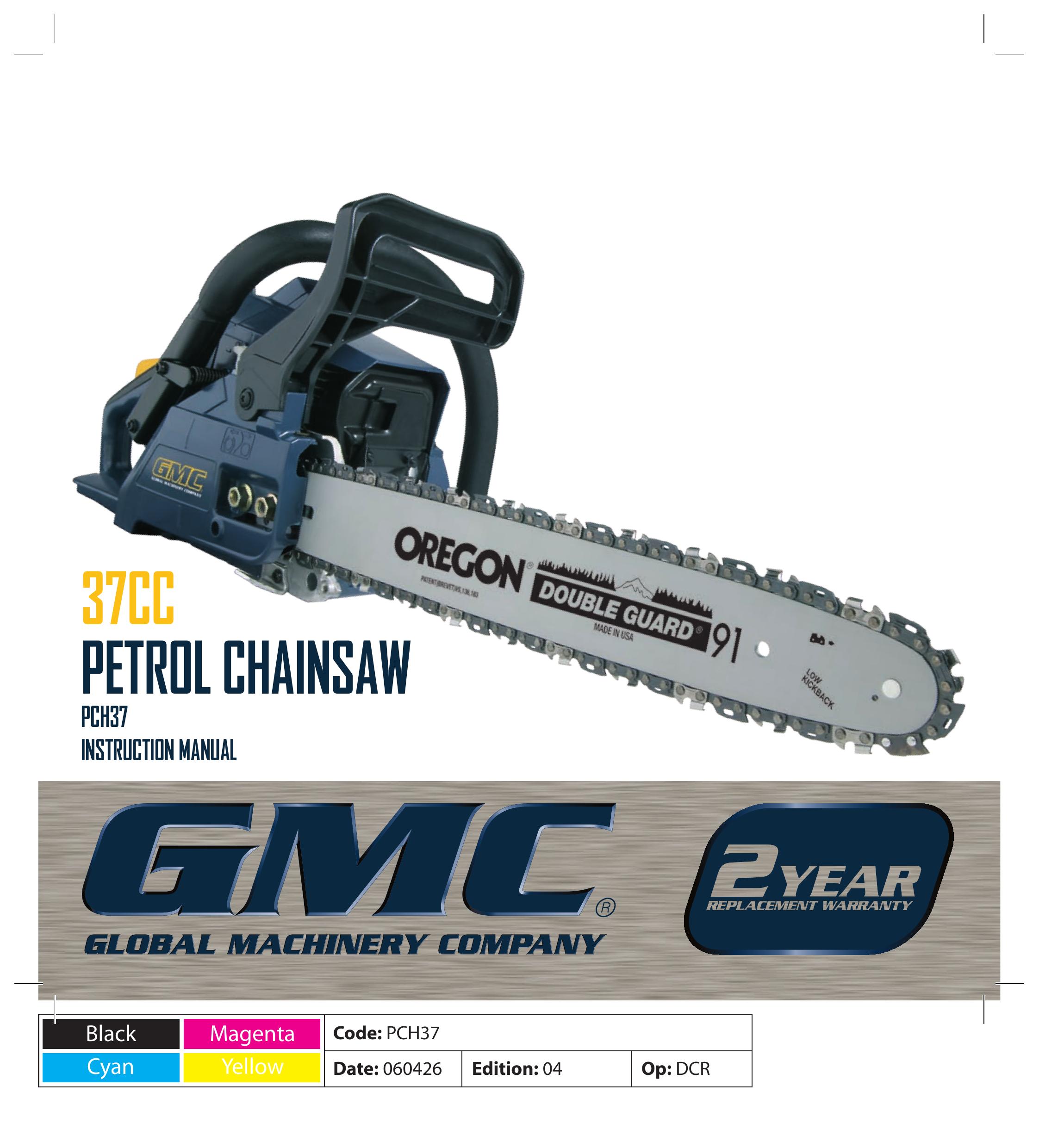 Global Machinery Company PCH37 Chainsaw User Manual