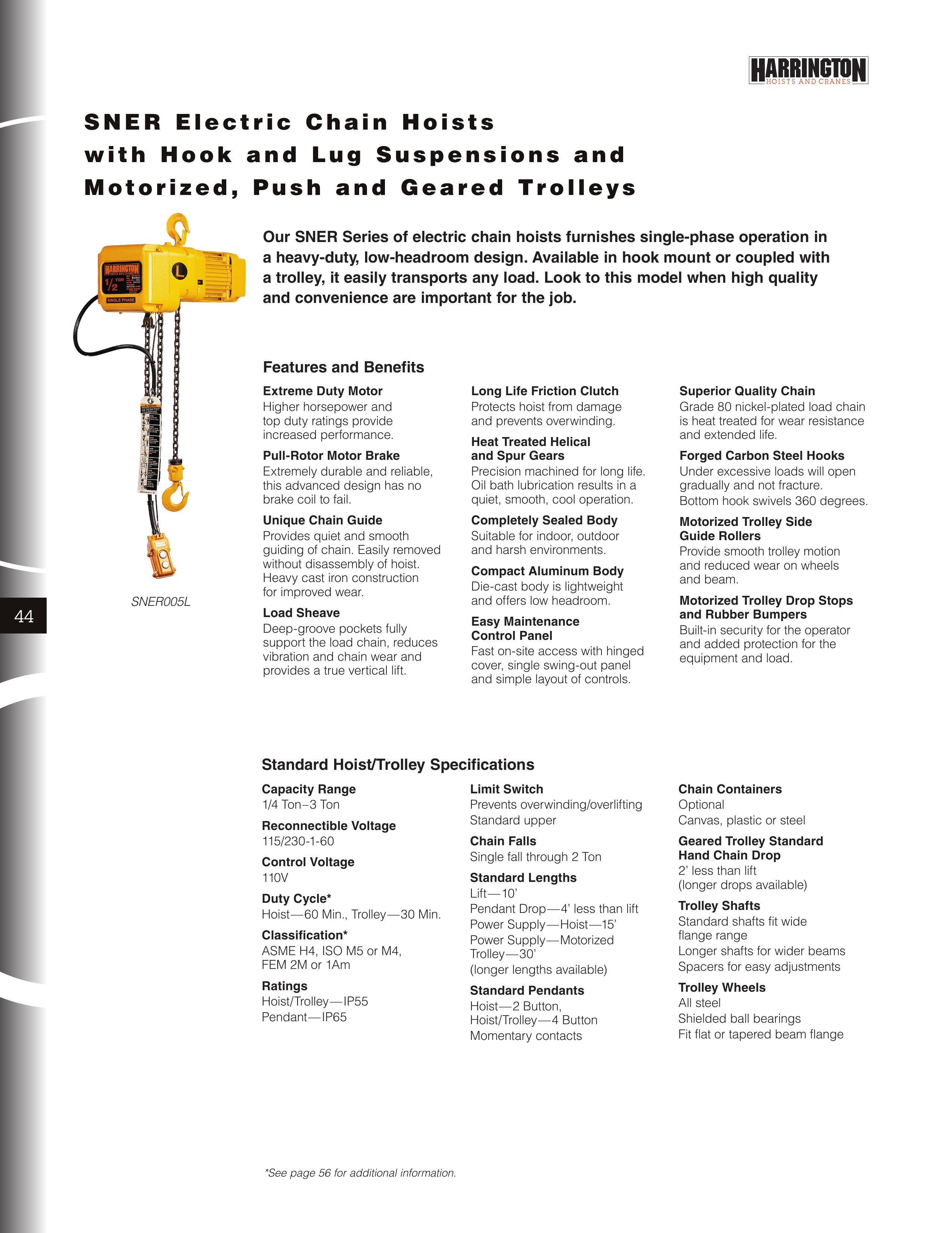 Harrington Hoists SNER Chainsaw User Manual