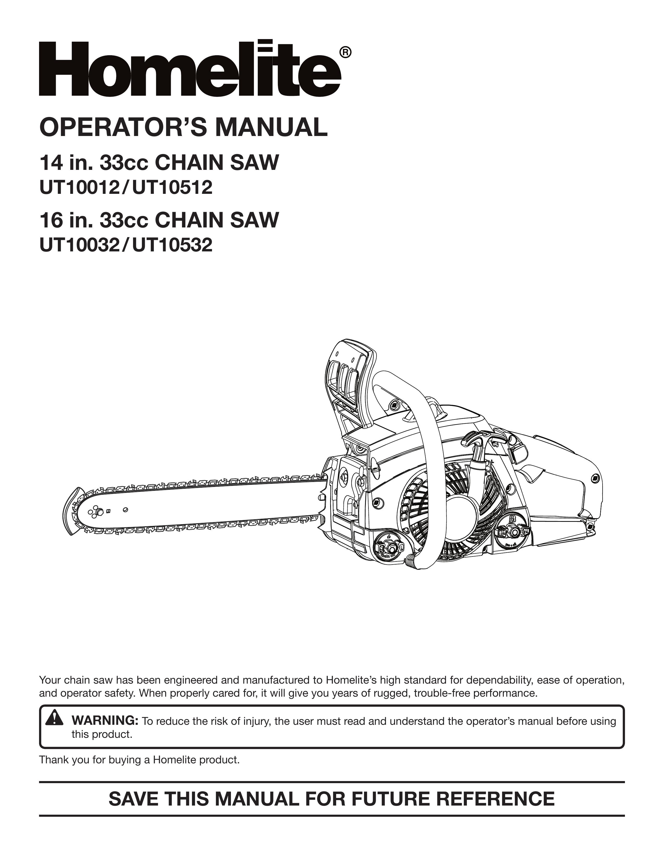 Homelite UT10012 Chainsaw User Manual