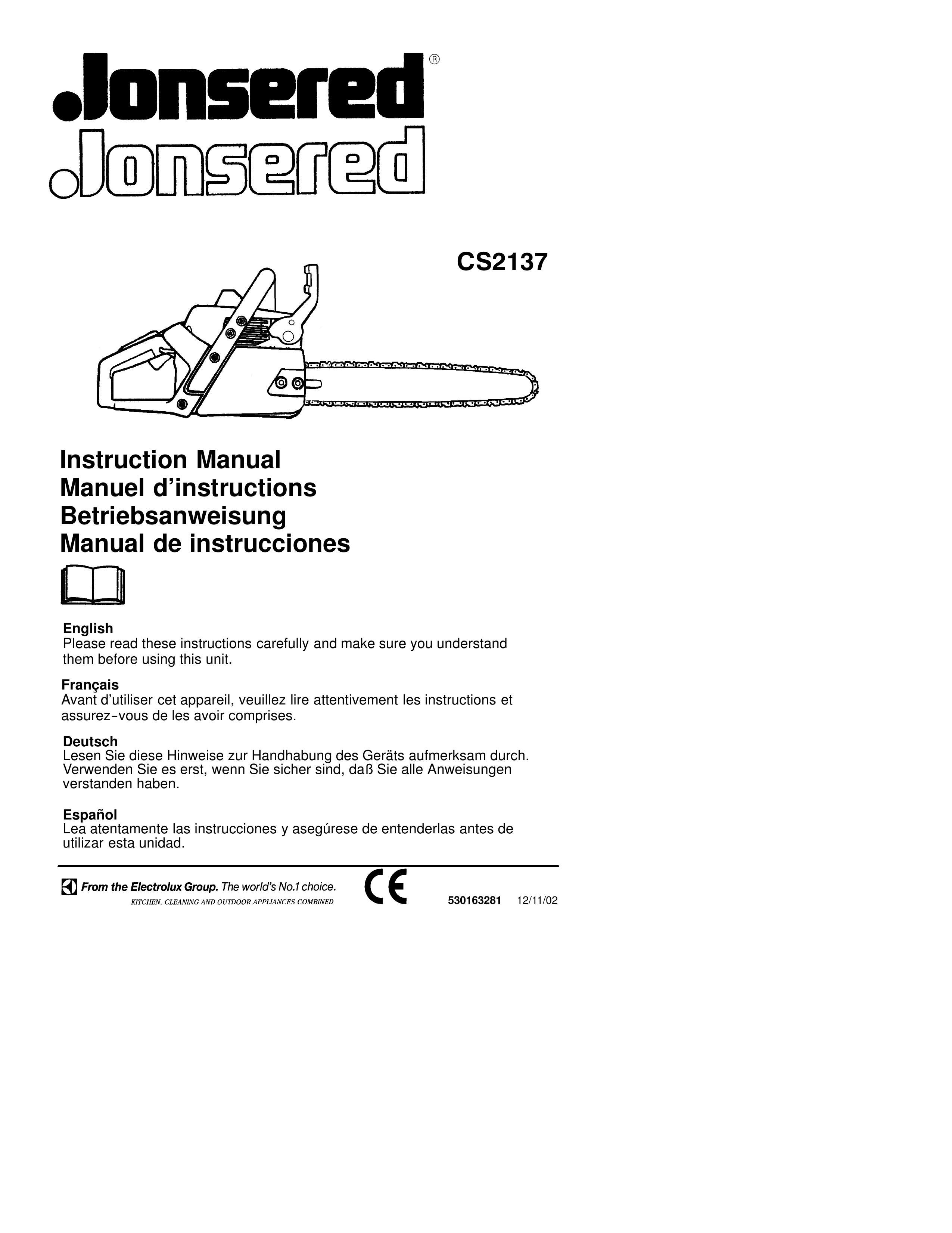 Jonsered CS 2137 Chainsaw User Manual