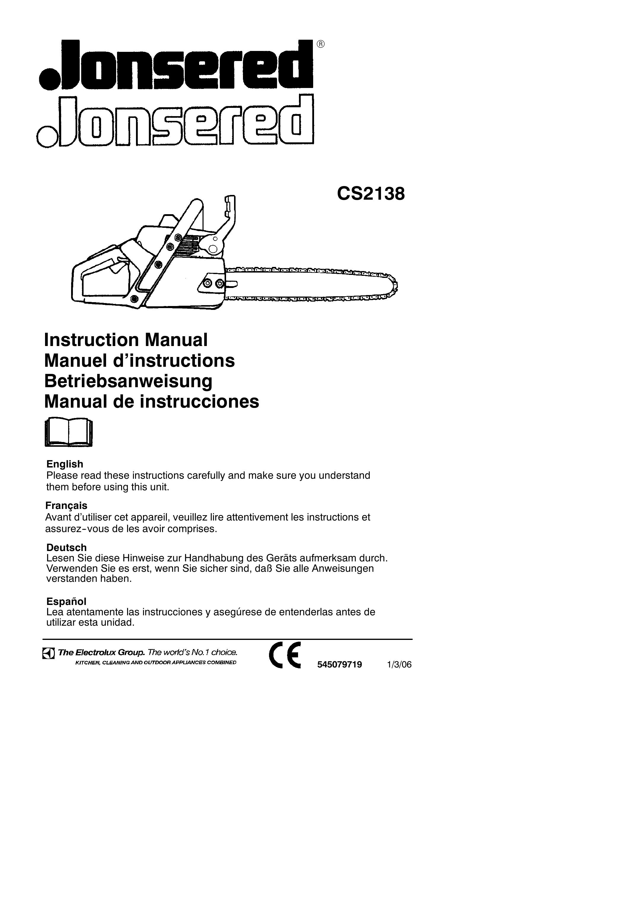 Jonsered CS 2138 Chainsaw User Manual