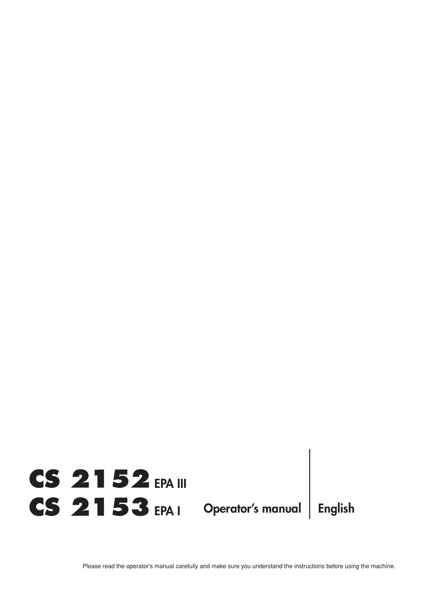 Jonsered CS 2152 EPA III Chainsaw User Manual