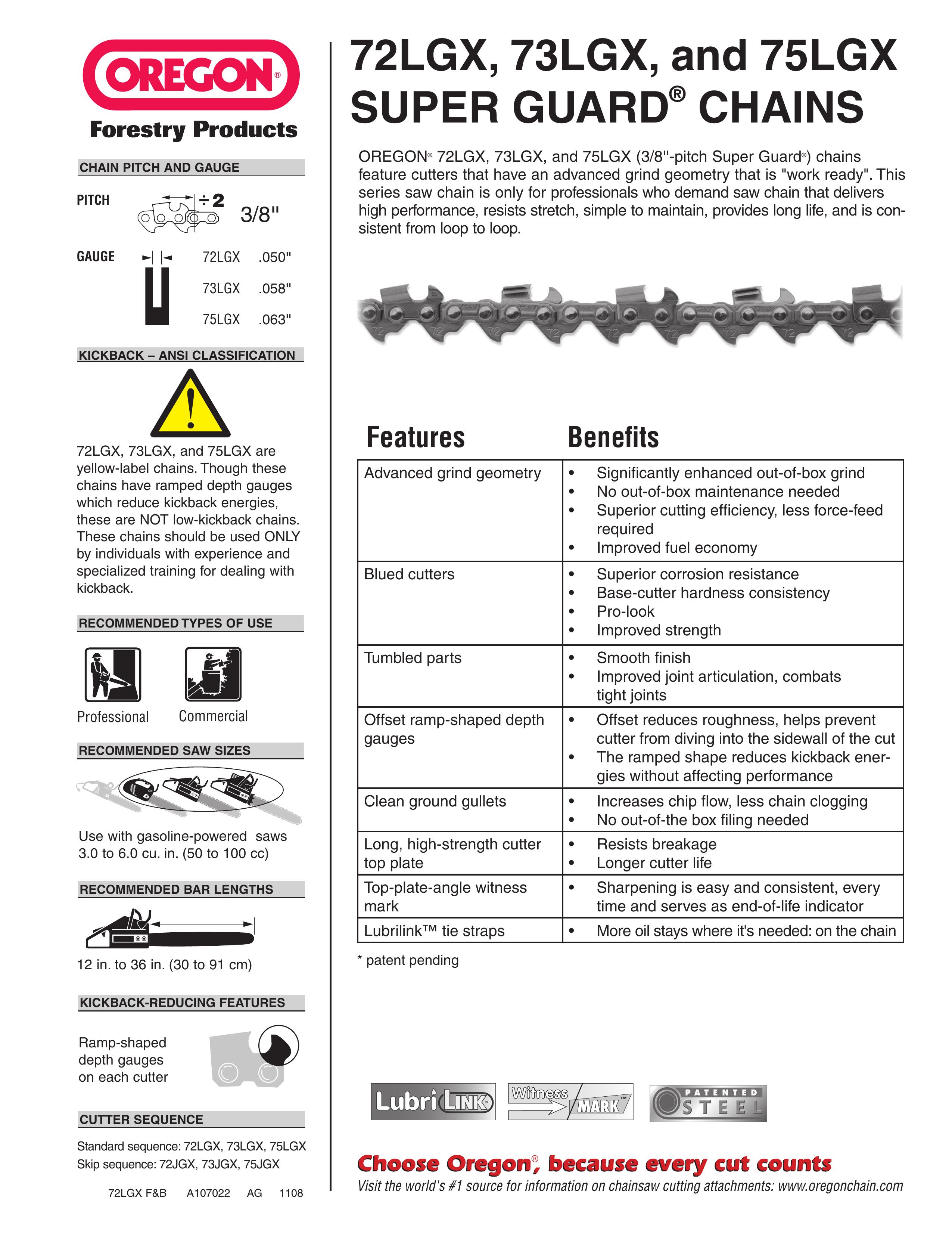 Oregon 72LGX Chainsaw User Manual