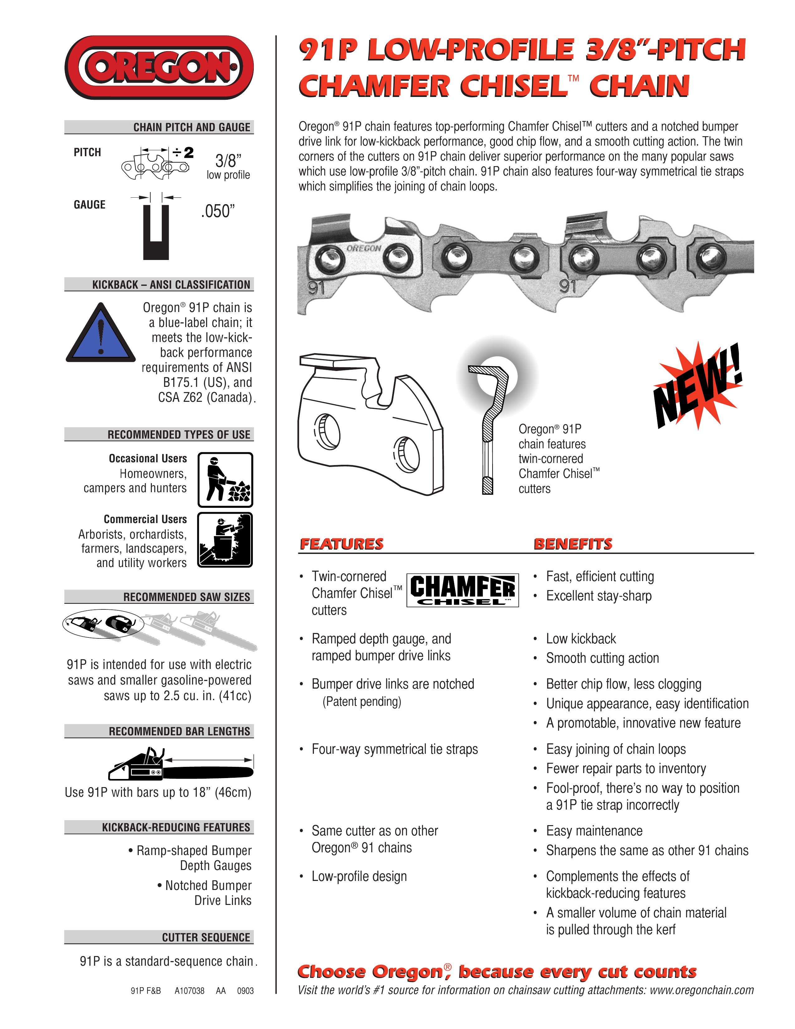 Oregon 91P F&B A107038 Chainsaw User Manual
