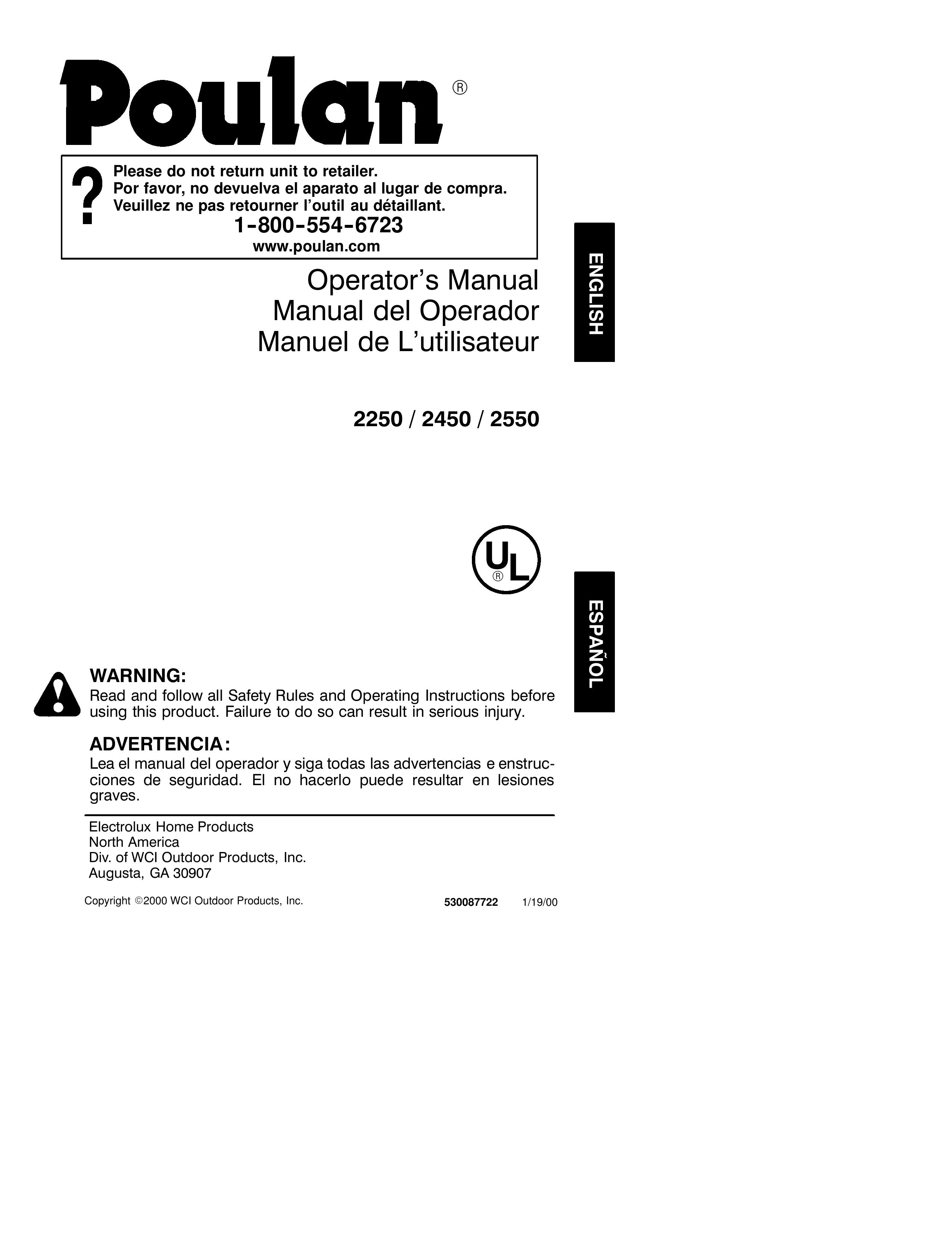 Poulan 2000-01 Chainsaw User Manual