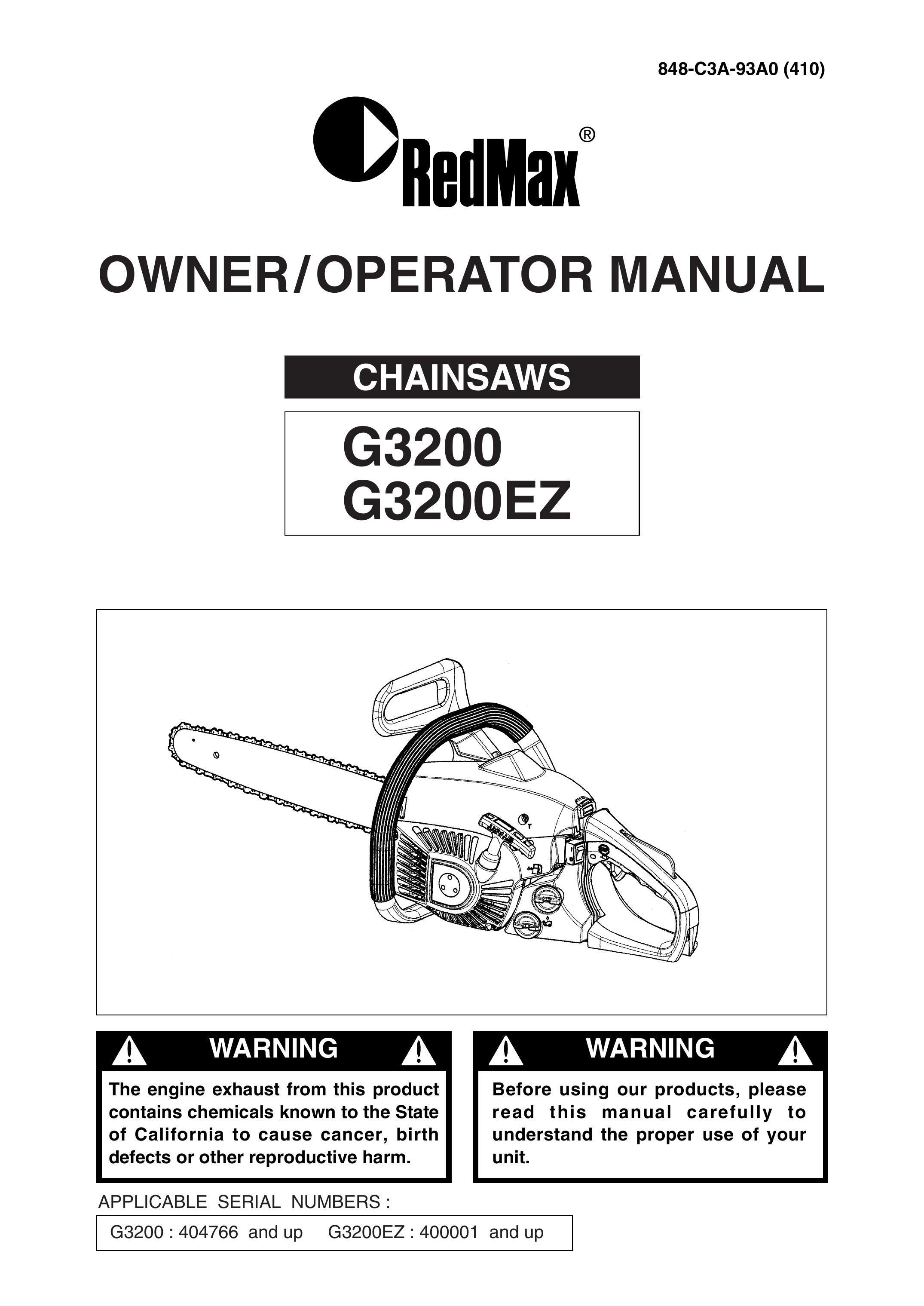 RedMax G3200EZ Chainsaw User Manual