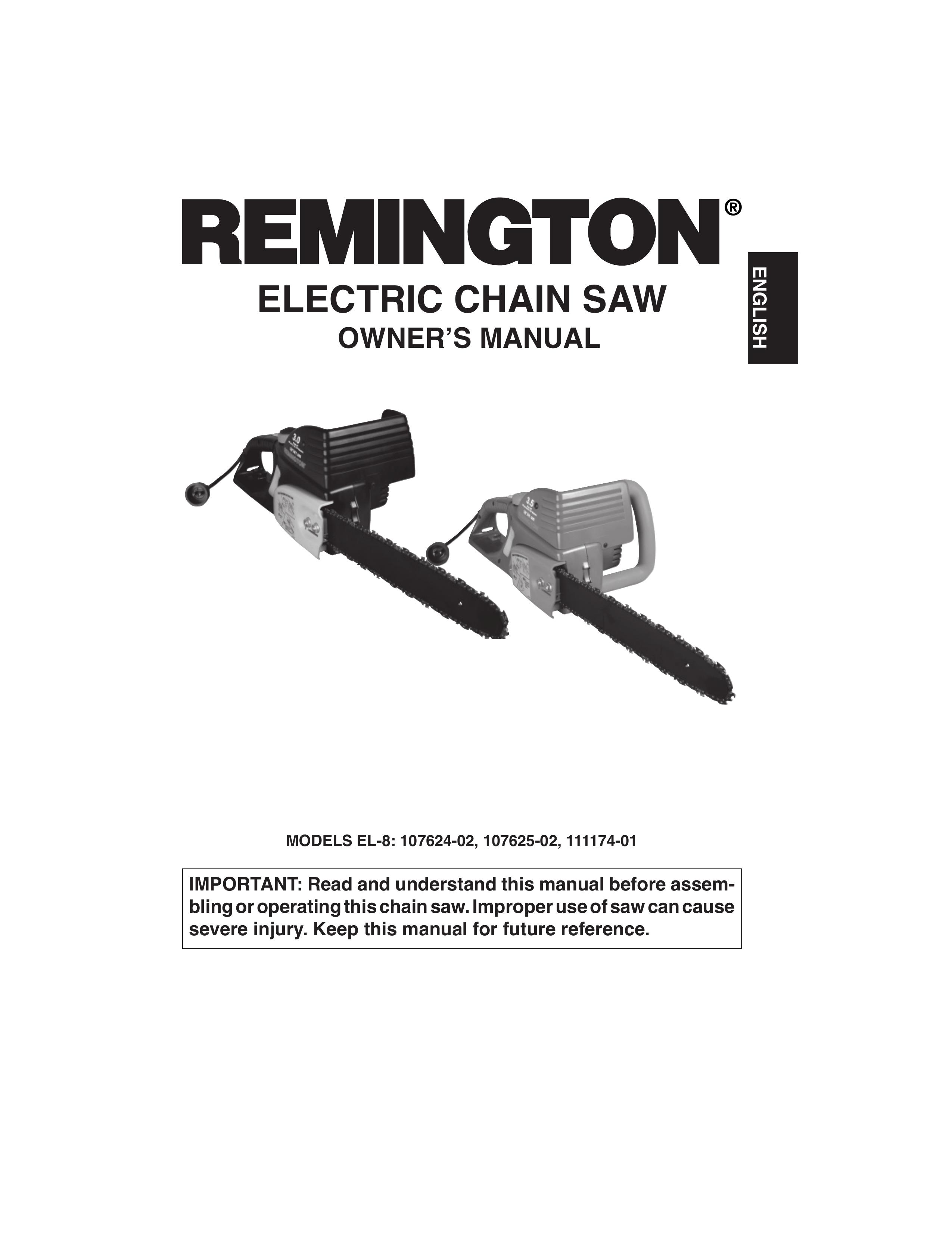 Remington Power Tools 107624-02 Chainsaw User Manual