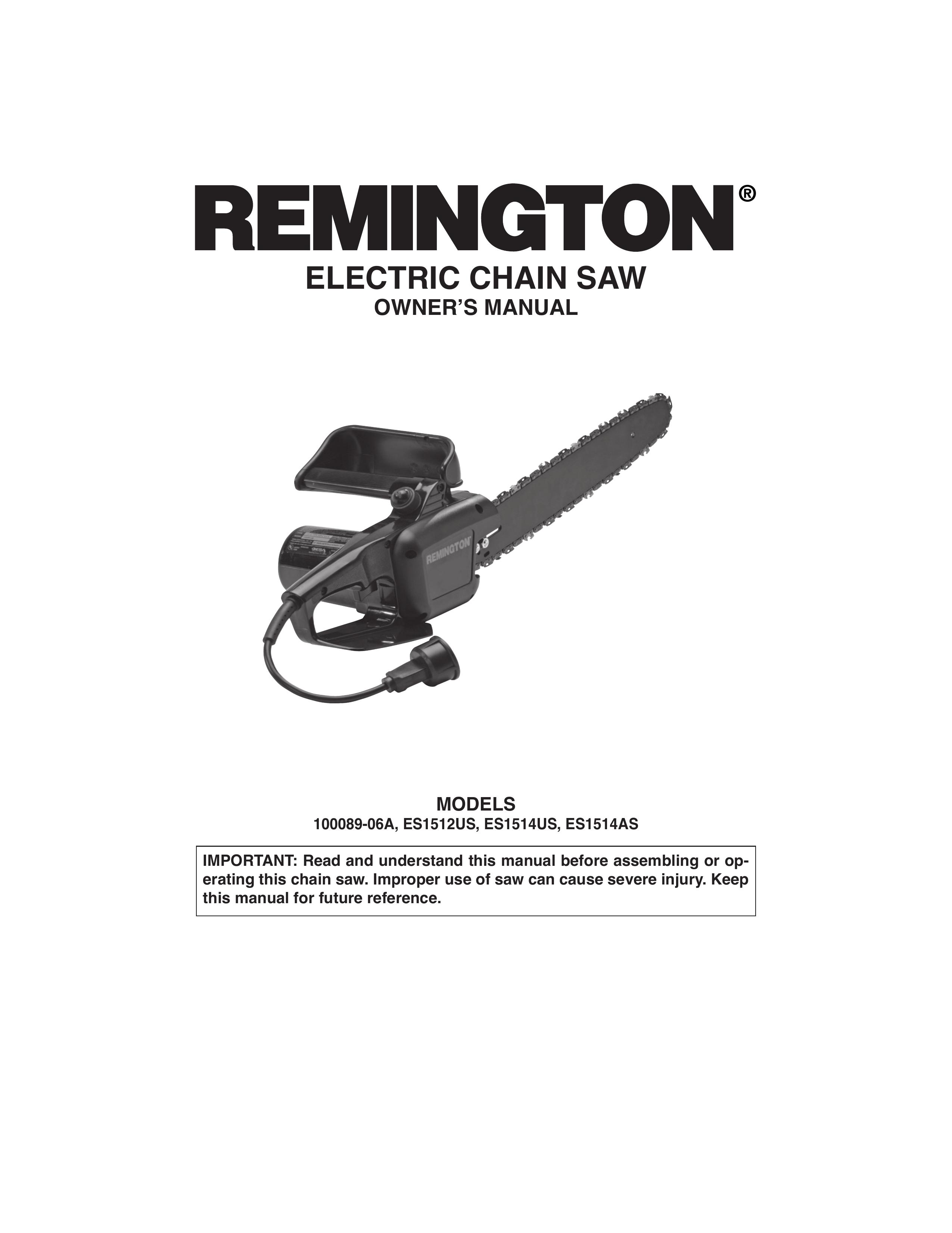Remington Power Tools ES1512US Chainsaw User Manual