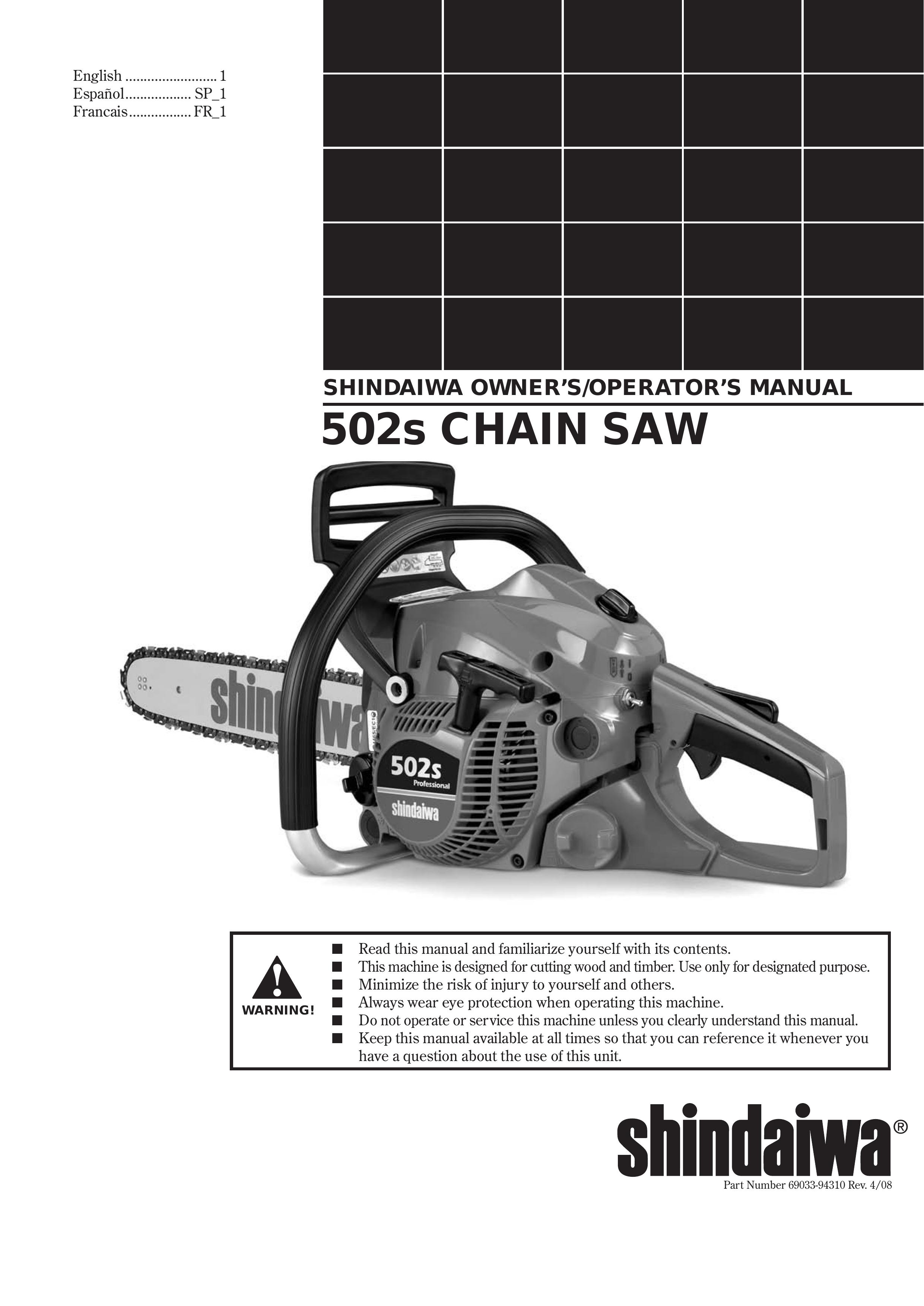 Shindaiwa 502s Chainsaw User Manual