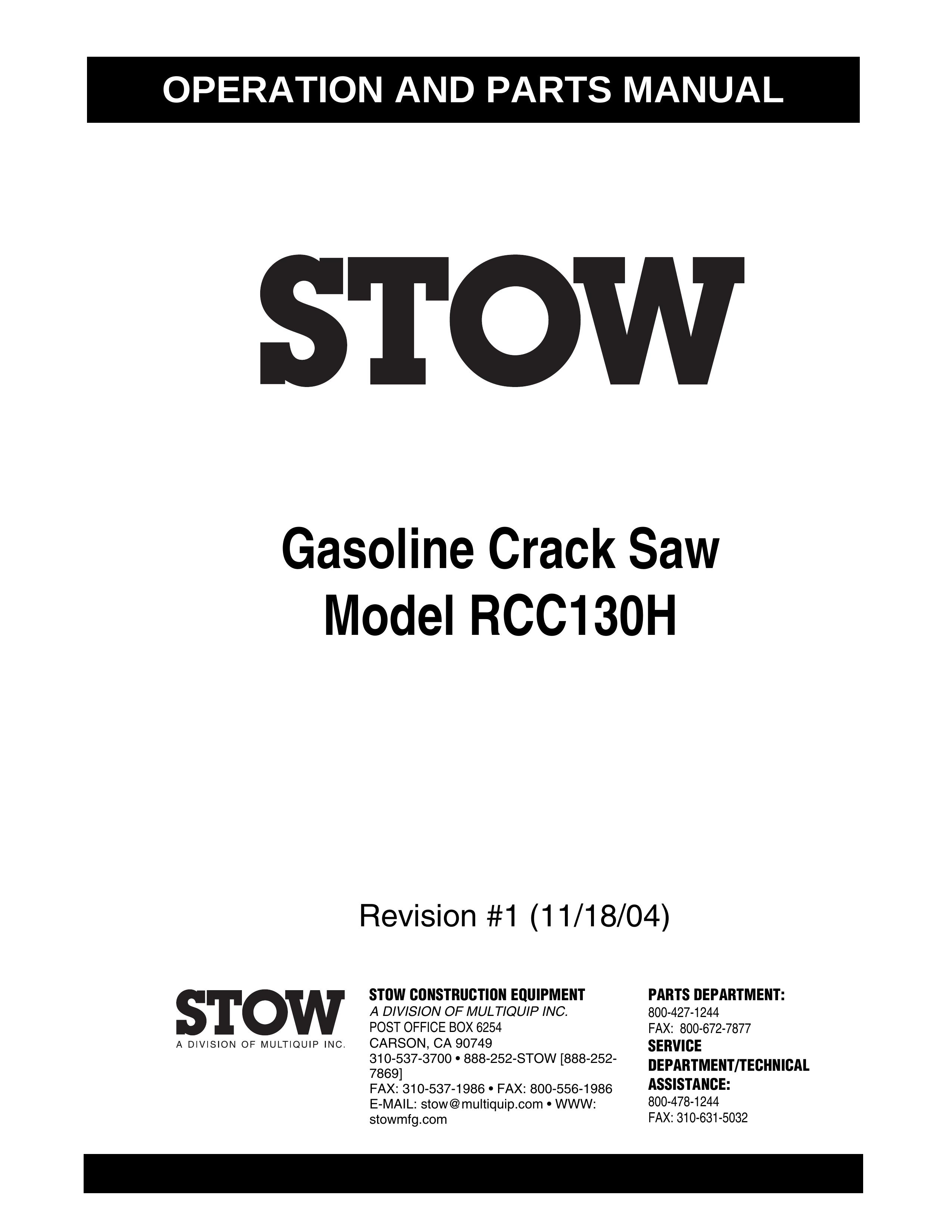 Stow RCC130H Chainsaw User Manual