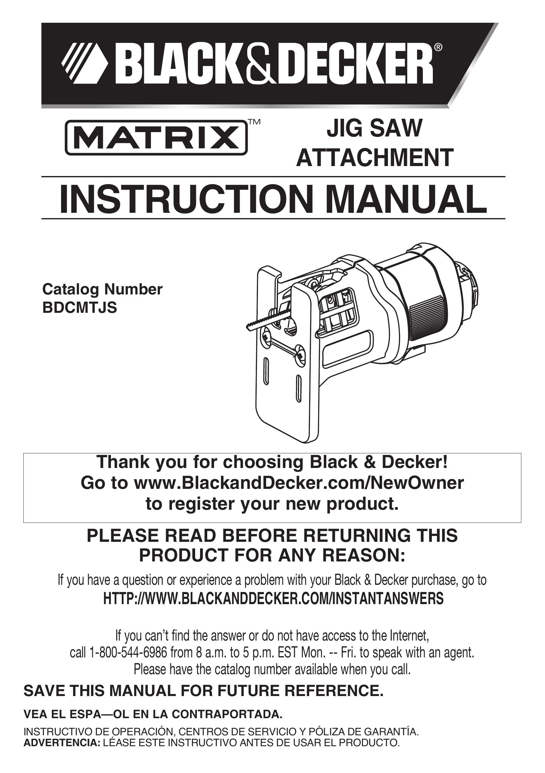 Black & Decker BDCMTJS Chainsaw Sharpener User Manual