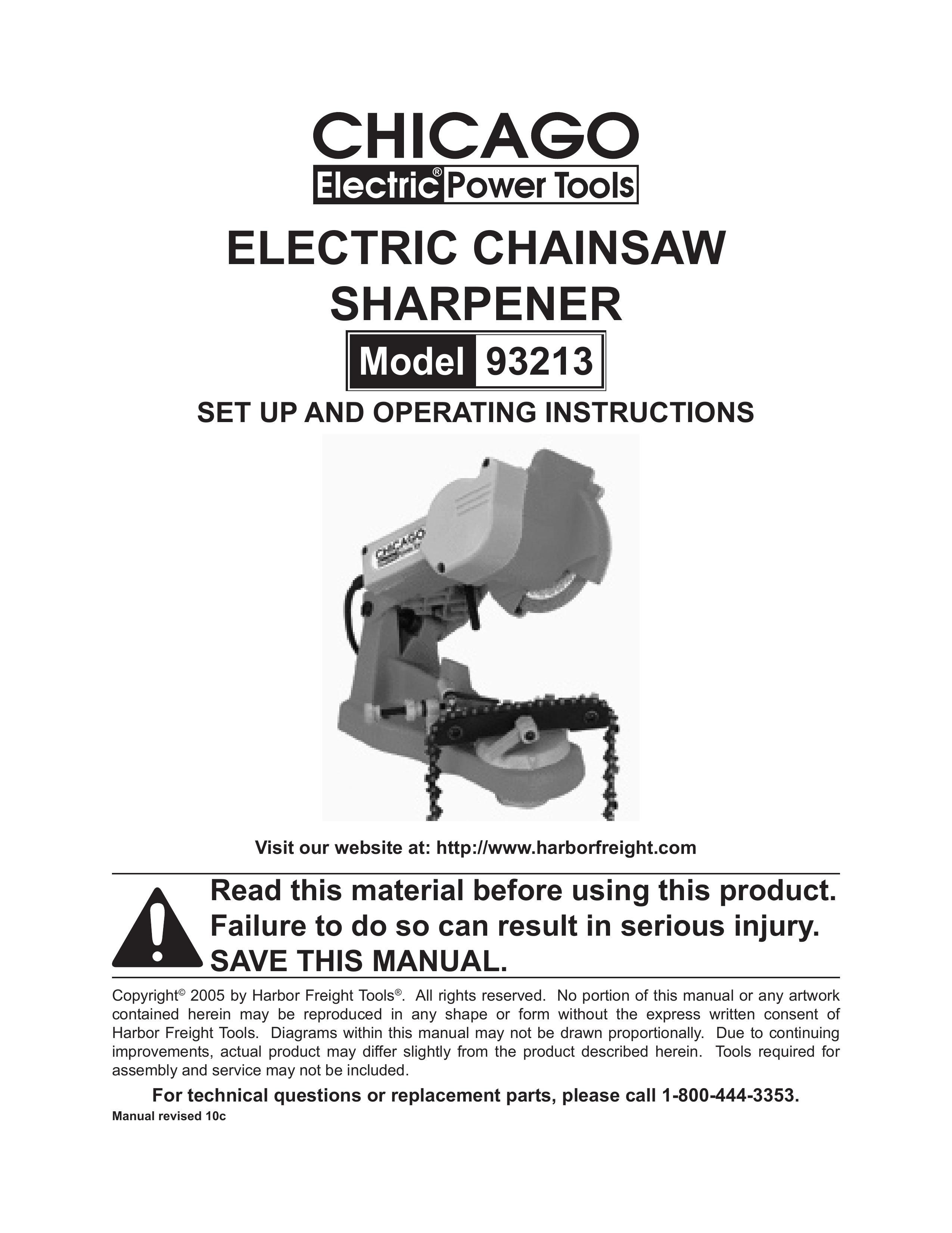 Chicago Electric 93213 Chainsaw Sharpener User Manual
