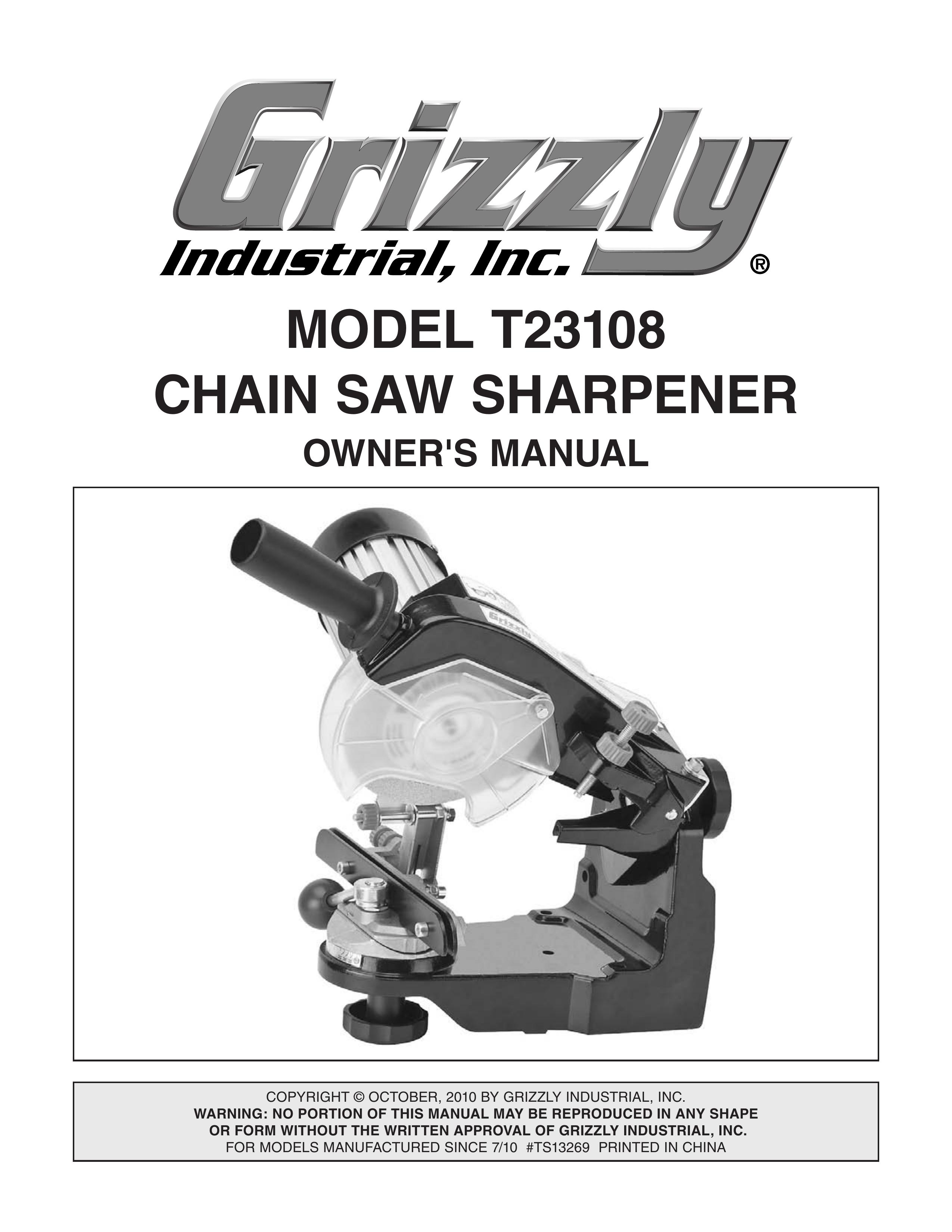 Grizzly T23108 Chainsaw Sharpener User Manual