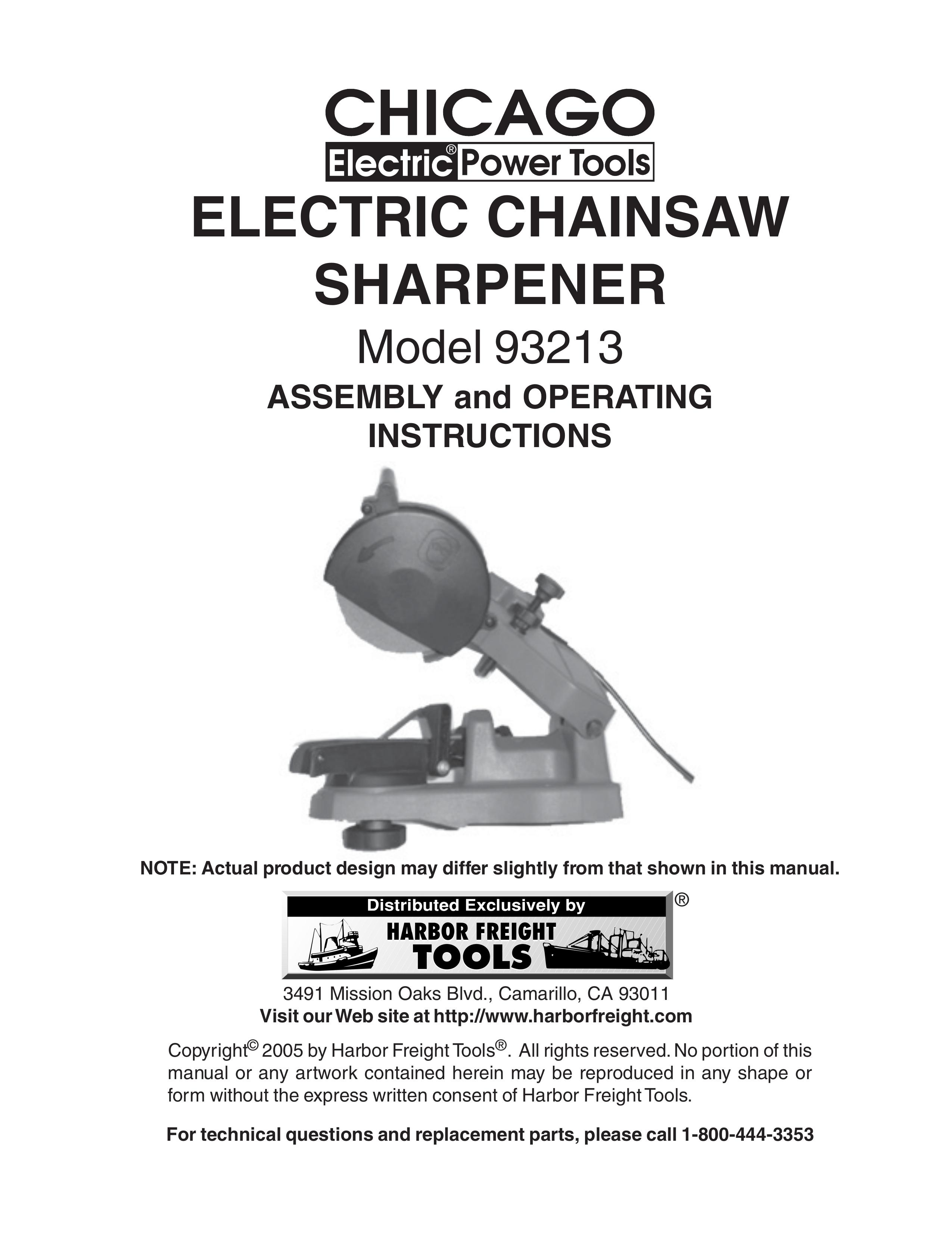 Harbor Freight Tools 93213 Chainsaw Sharpener User Manual