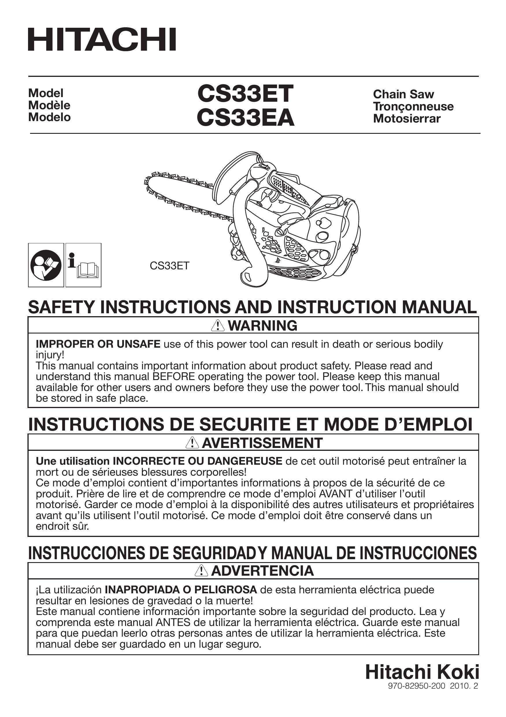 Hitachi Koki USA CS33EA Chainsaw Sharpener User Manual
