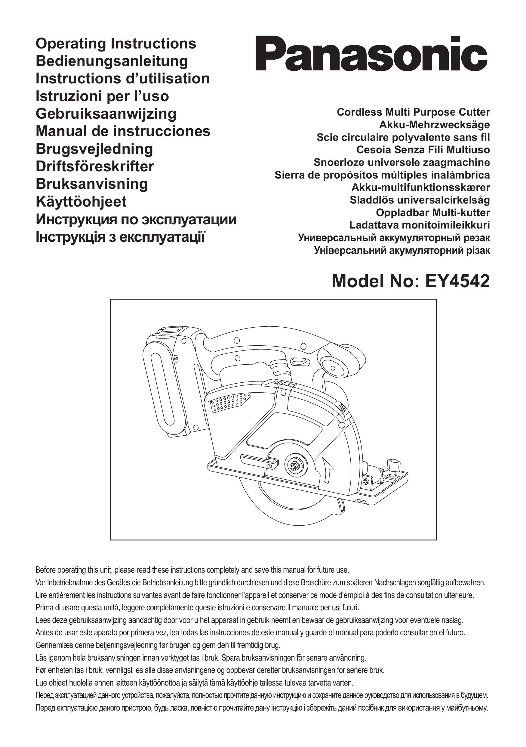 Panasonic EY4542 Chainsaw Sharpener User Manual