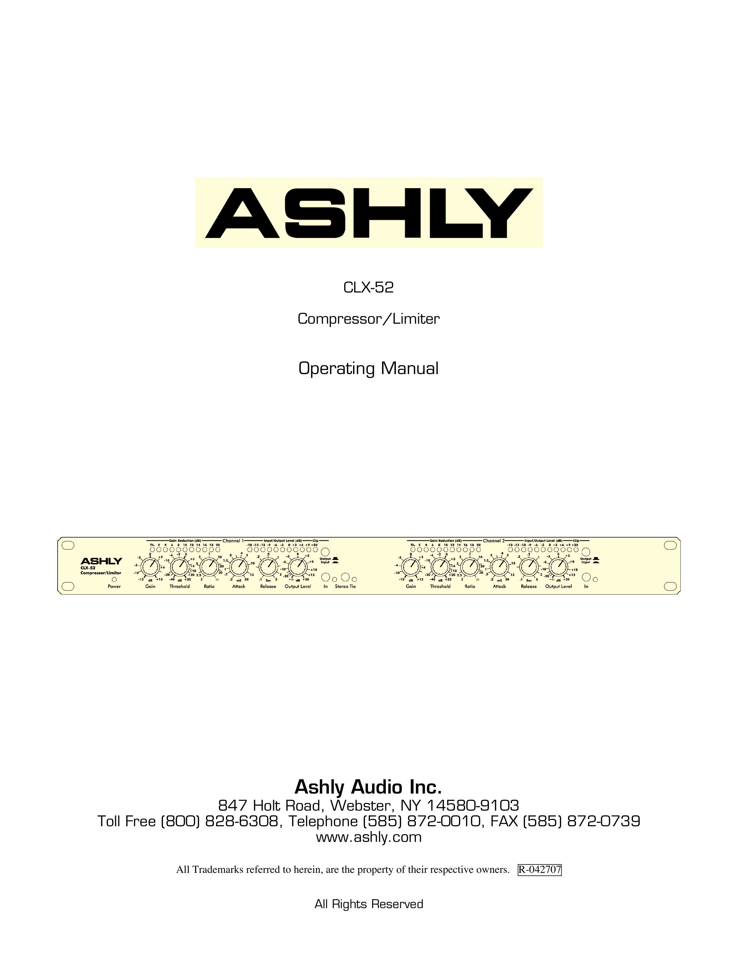 Ashly CLX-52 Chipper User Manual