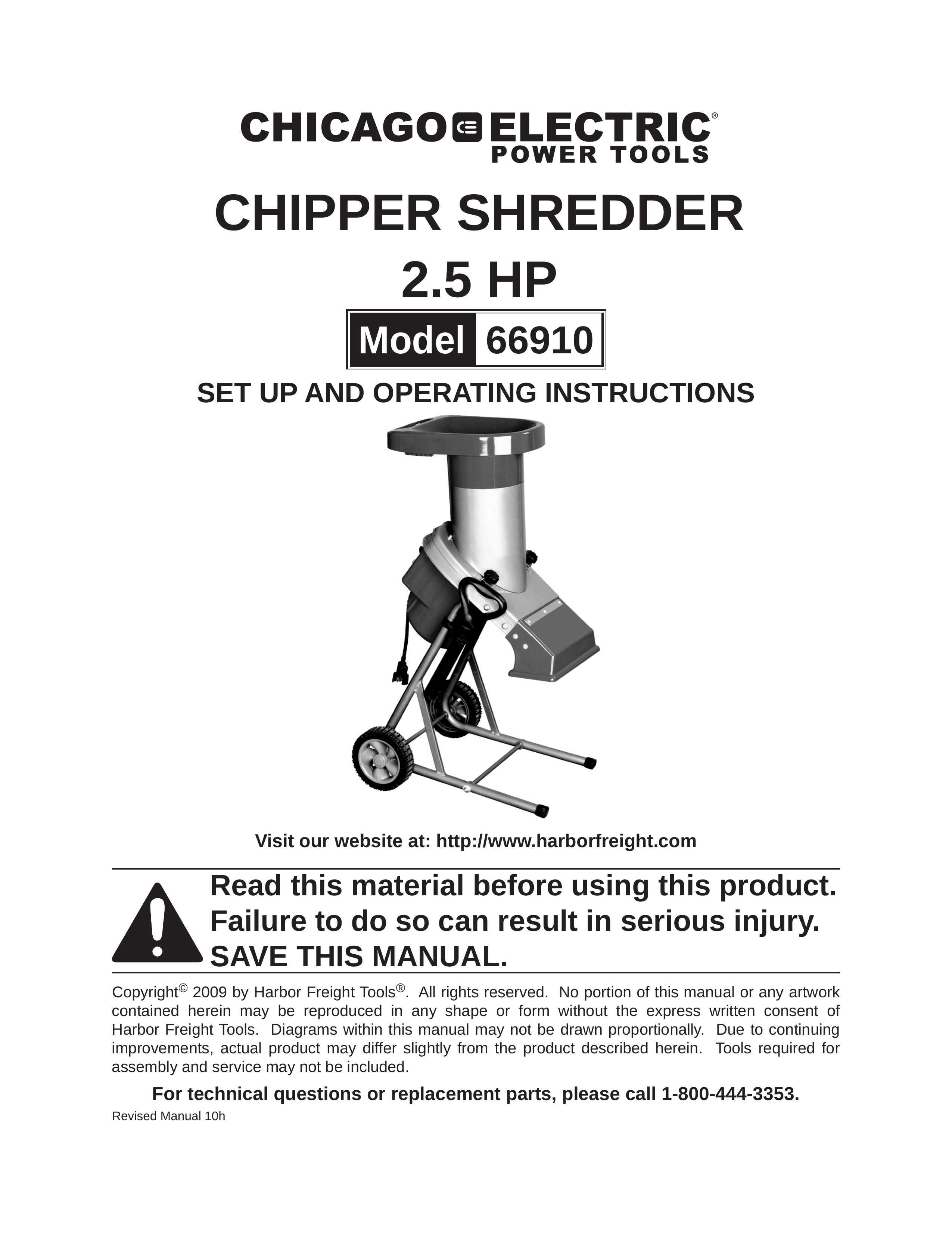 Chicago Electric 66910 Chipper User Manual