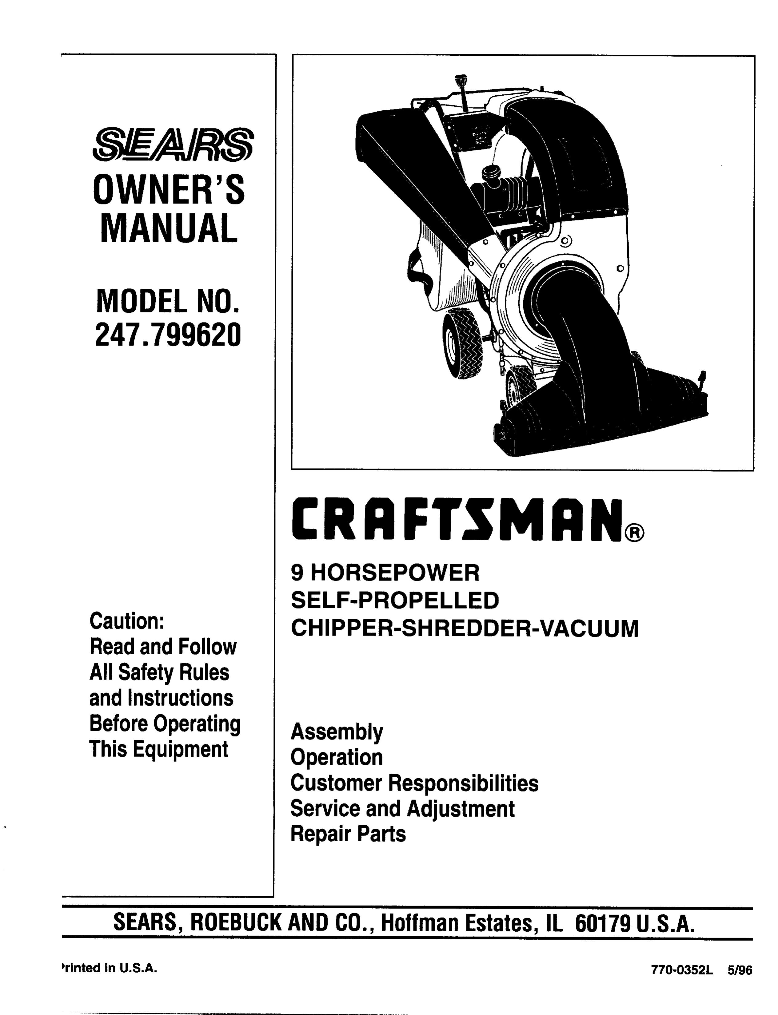 Craftsman 247.79962 Chipper User Manual