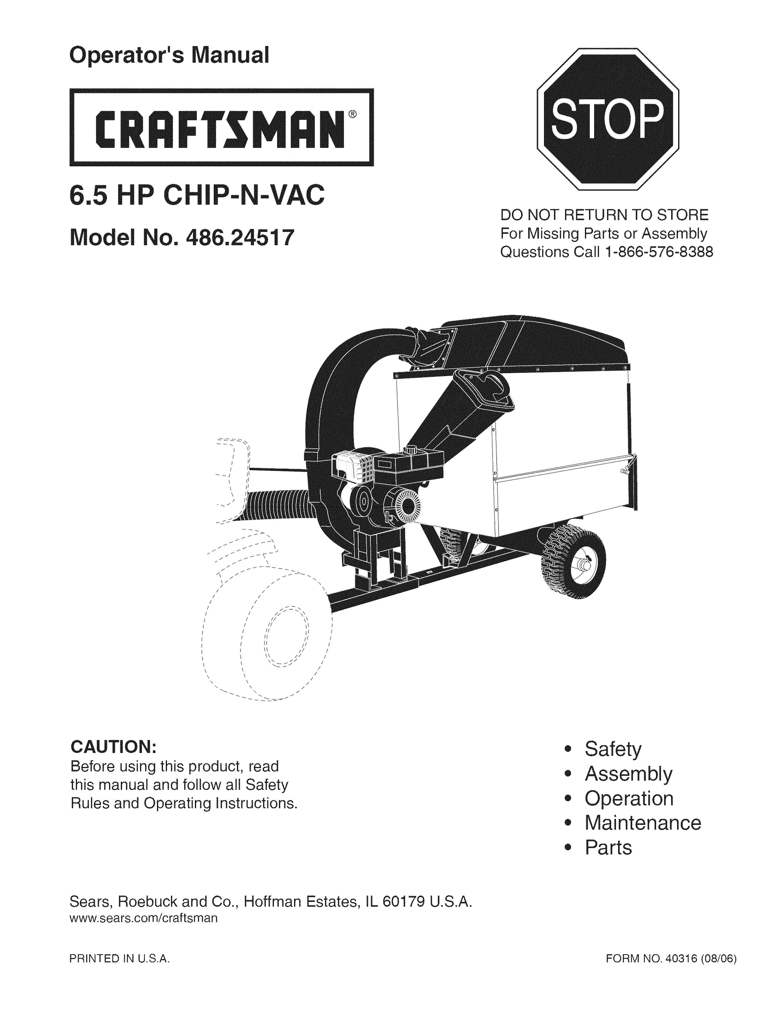 Craftsman 486.24517 Chipper User Manual