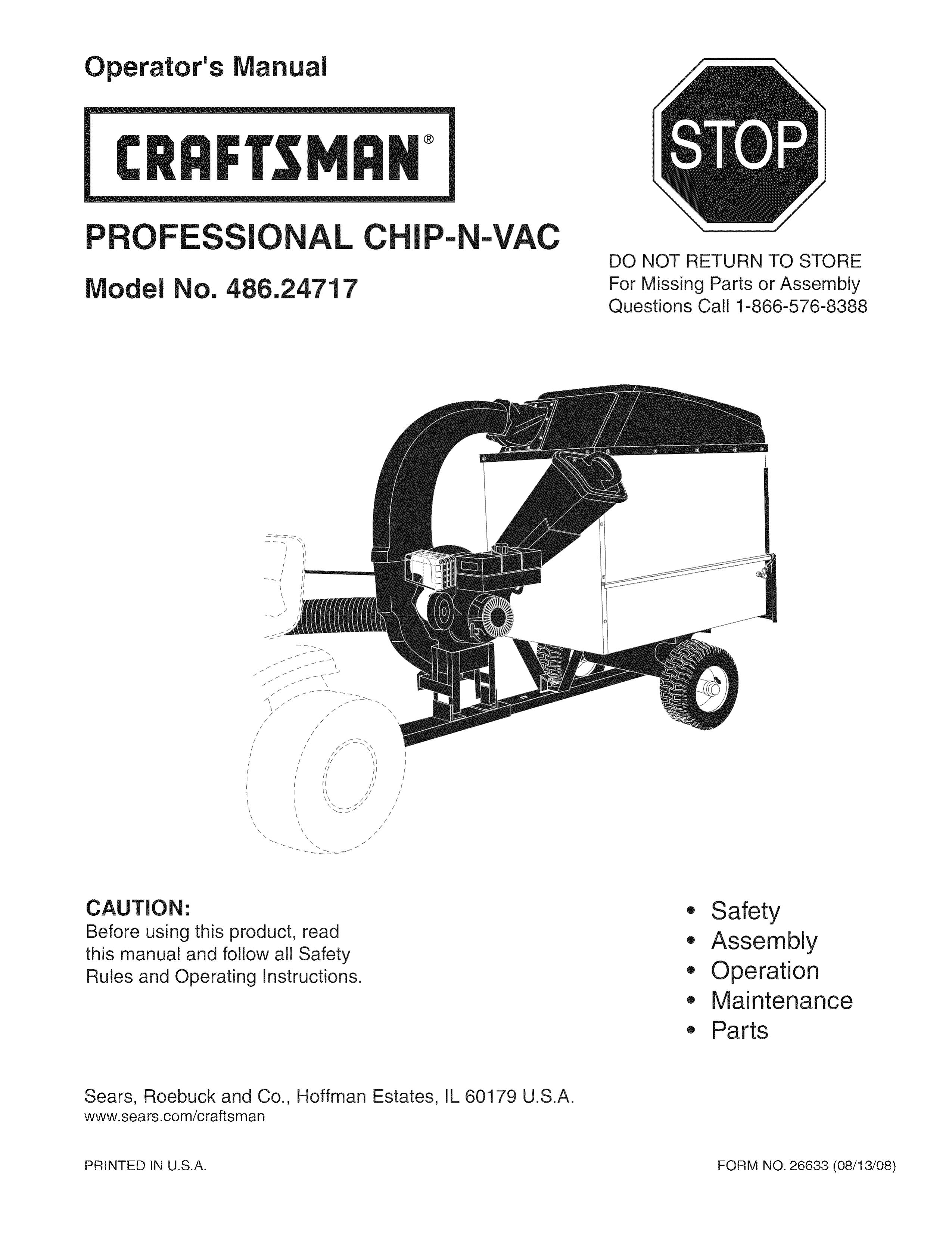 Craftsman 486.24717 Chipper User Manual
