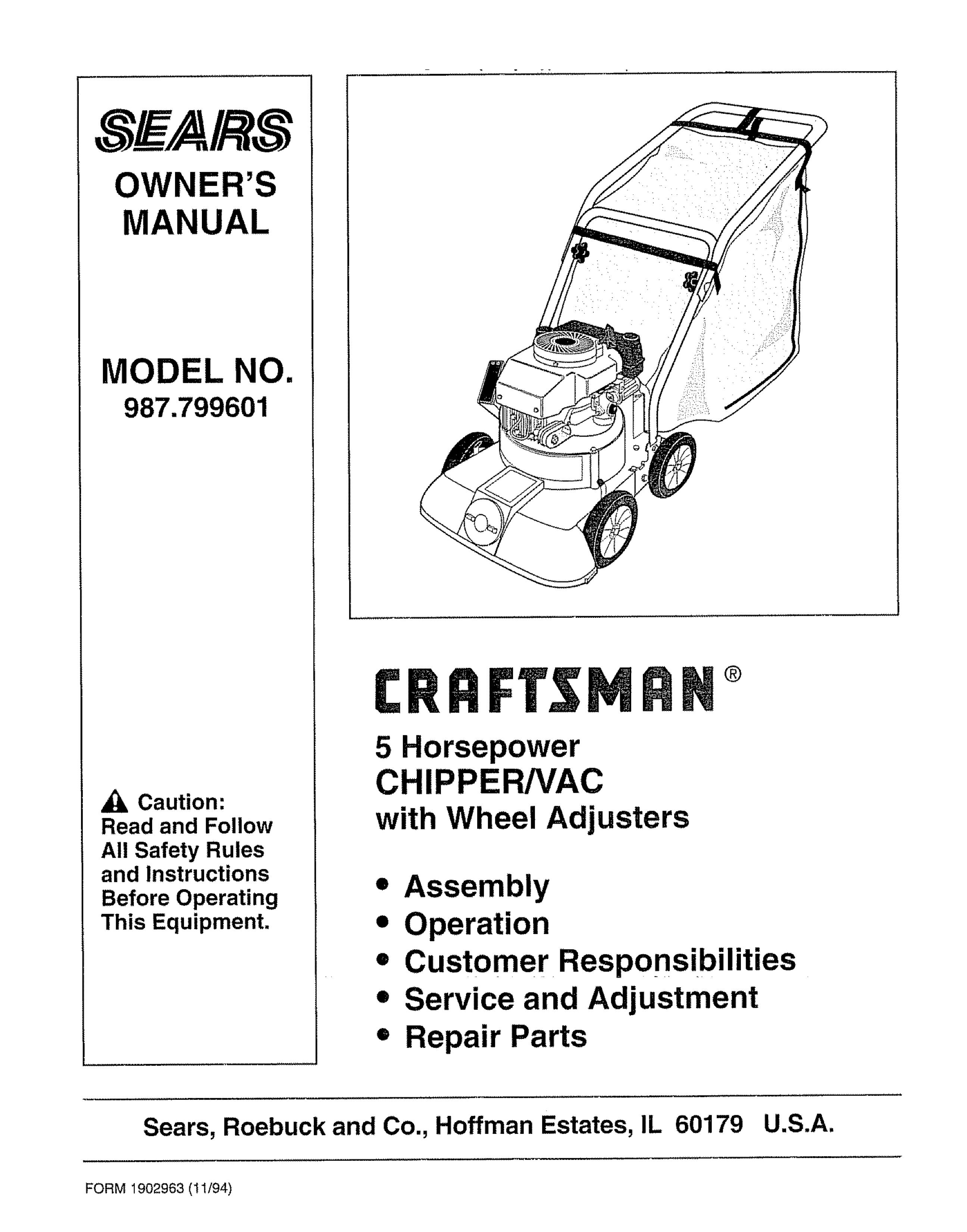 Craftsman 987.799601 Chipper User Manual