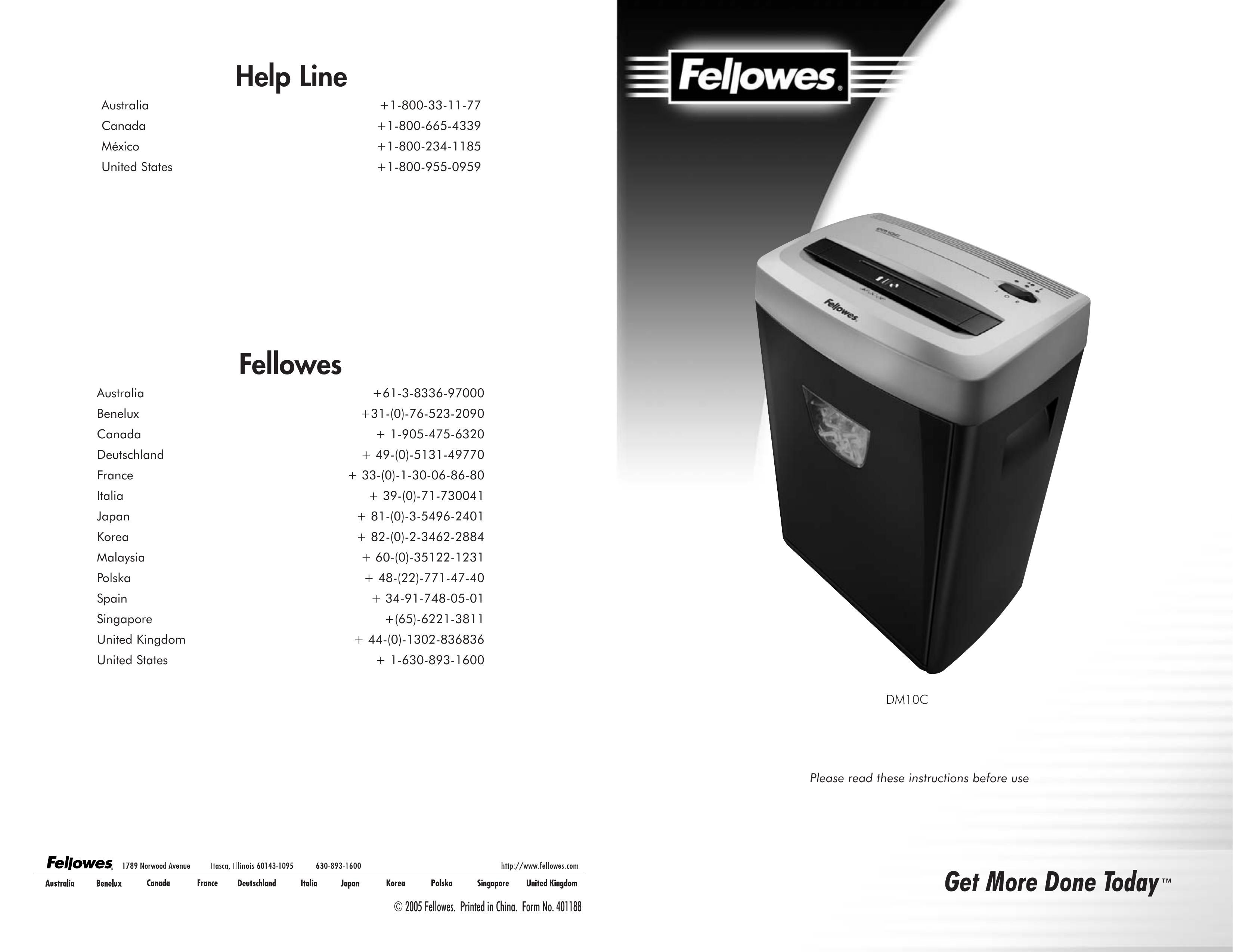 Fellowes DM10C Chipper User Manual