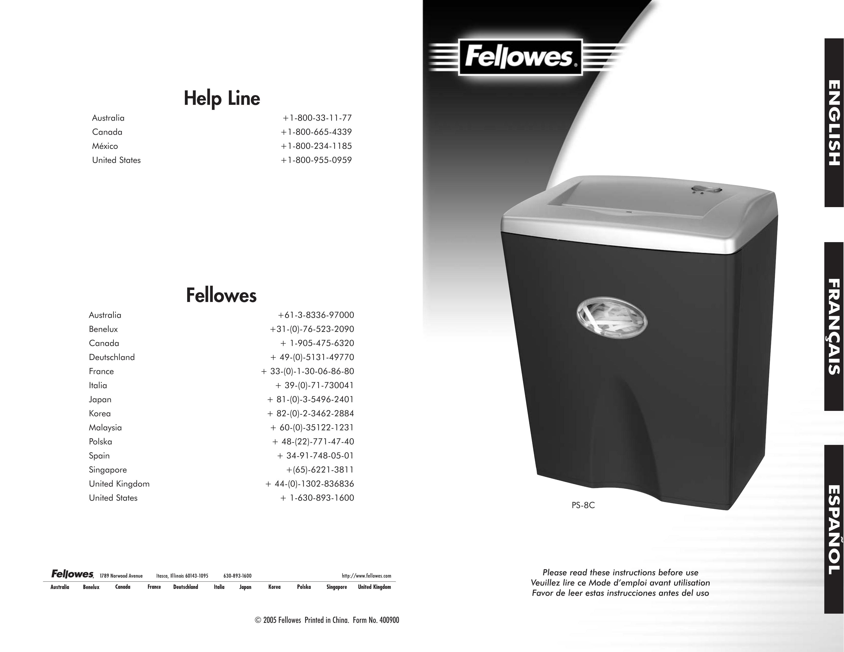 Fellowes PS-8C Chipper User Manual