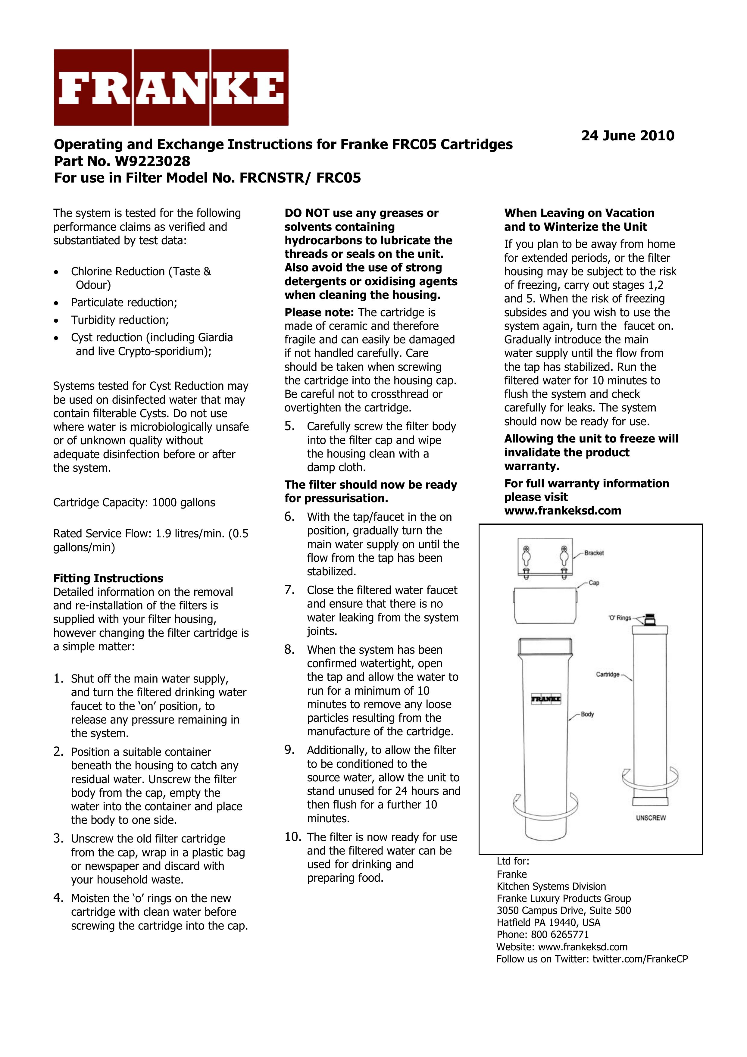 Franke Consumer Products W9223028 Chipper User Manual