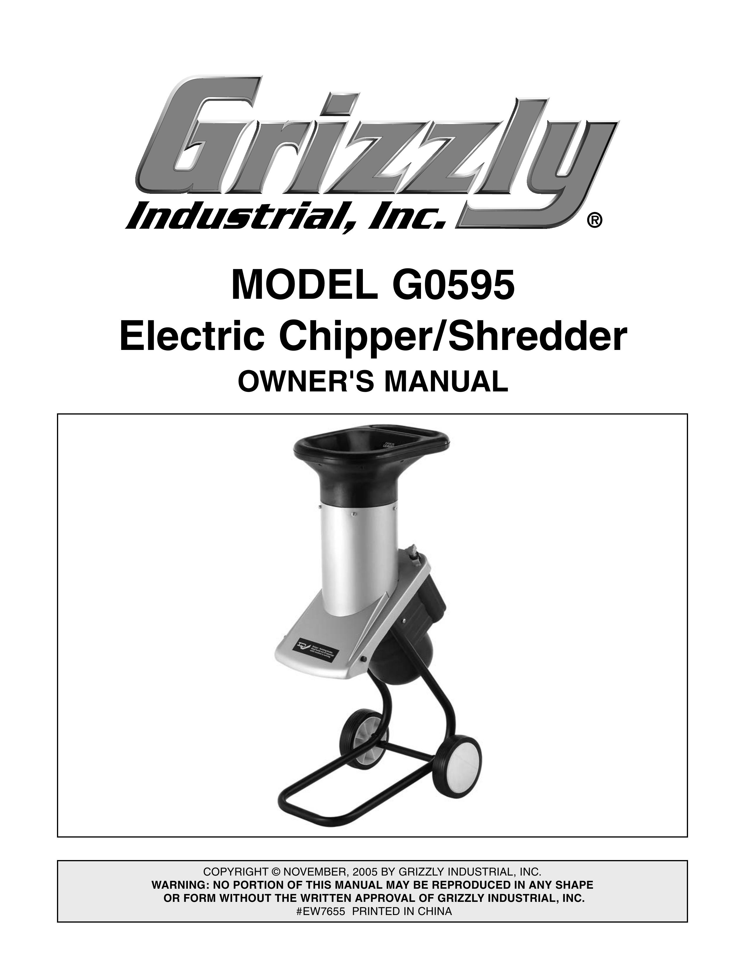 Grizzly G0595 Chipper User Manual