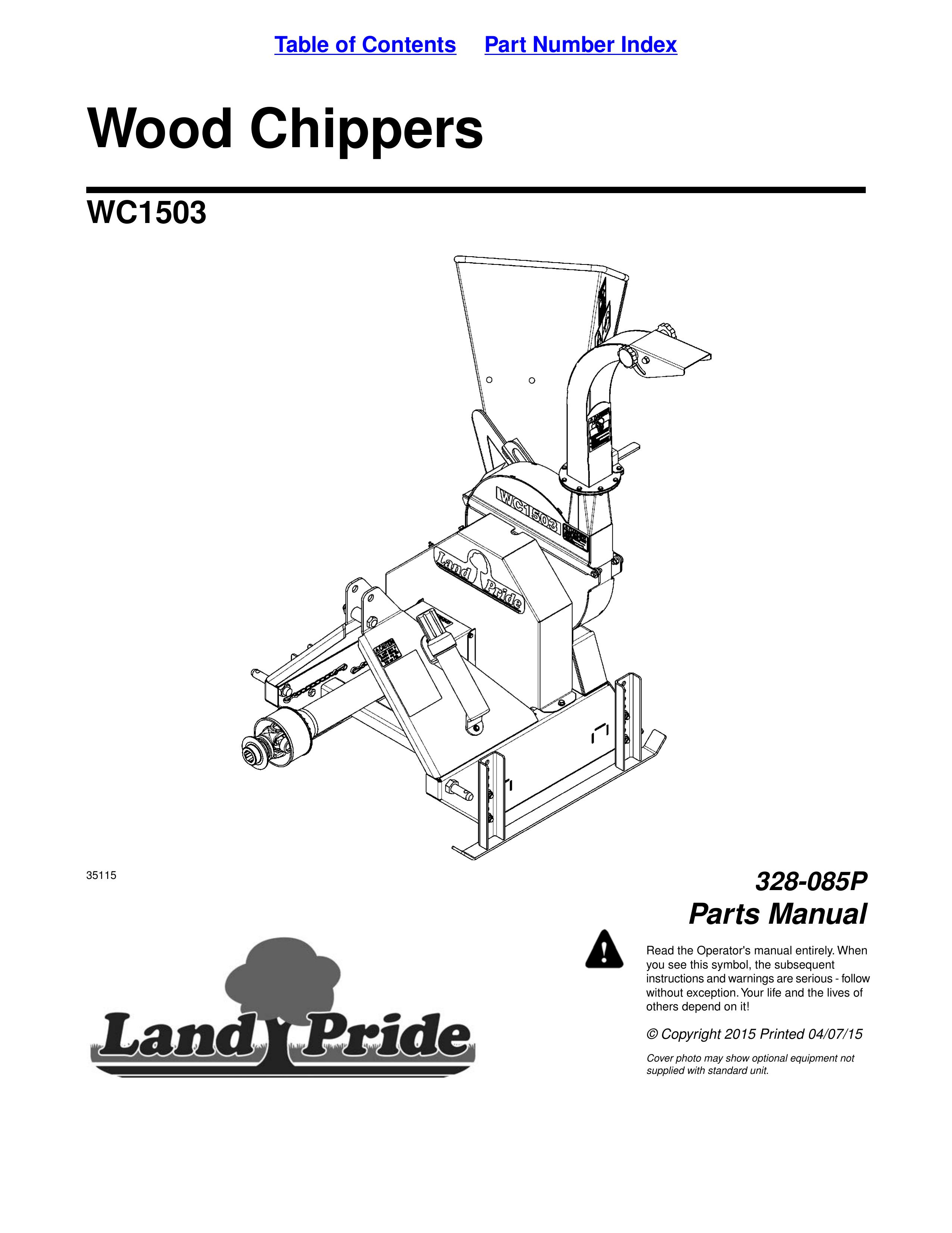 Land Pride 328-085P Chipper User Manual