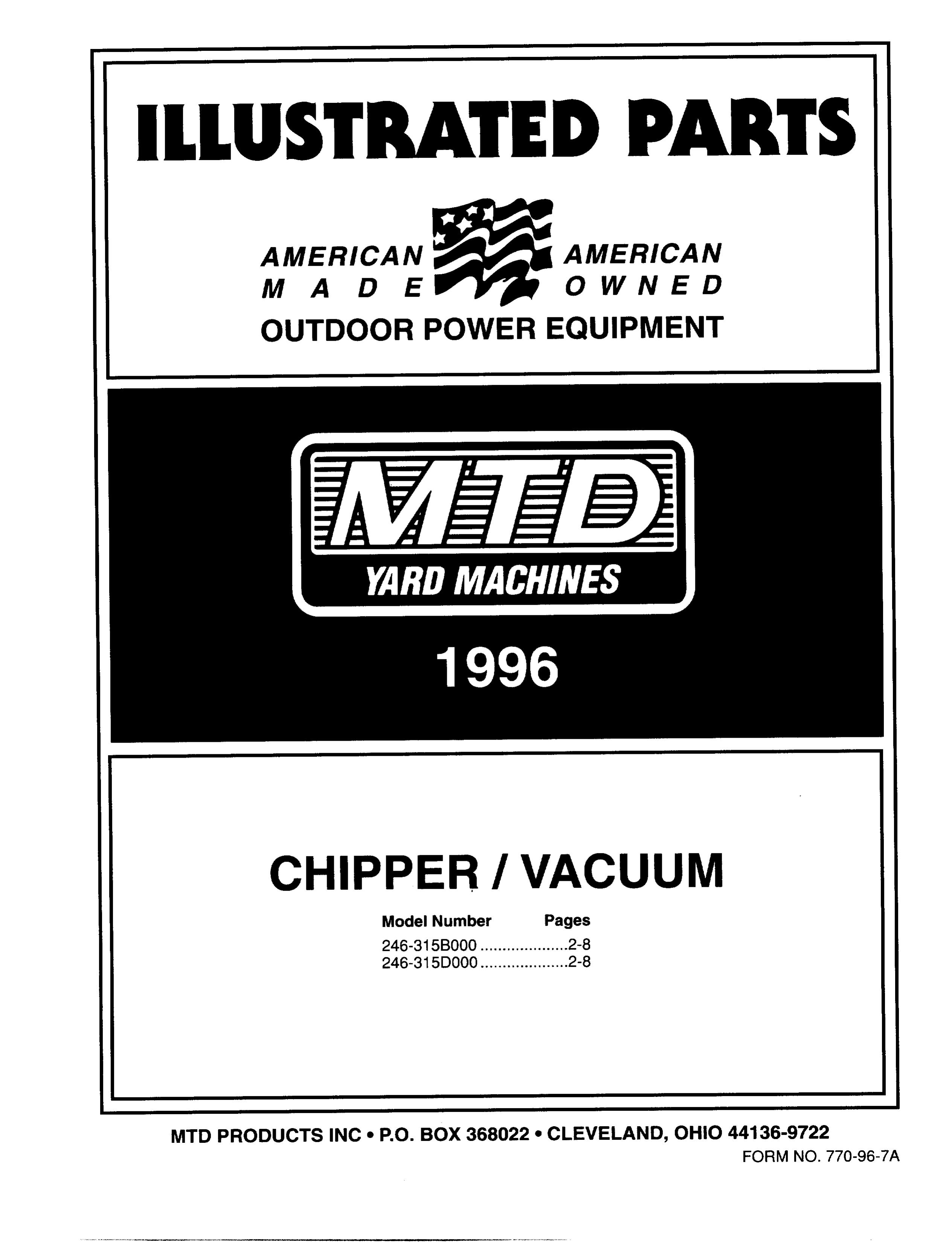 MTD 246-315B000 Chipper User Manual