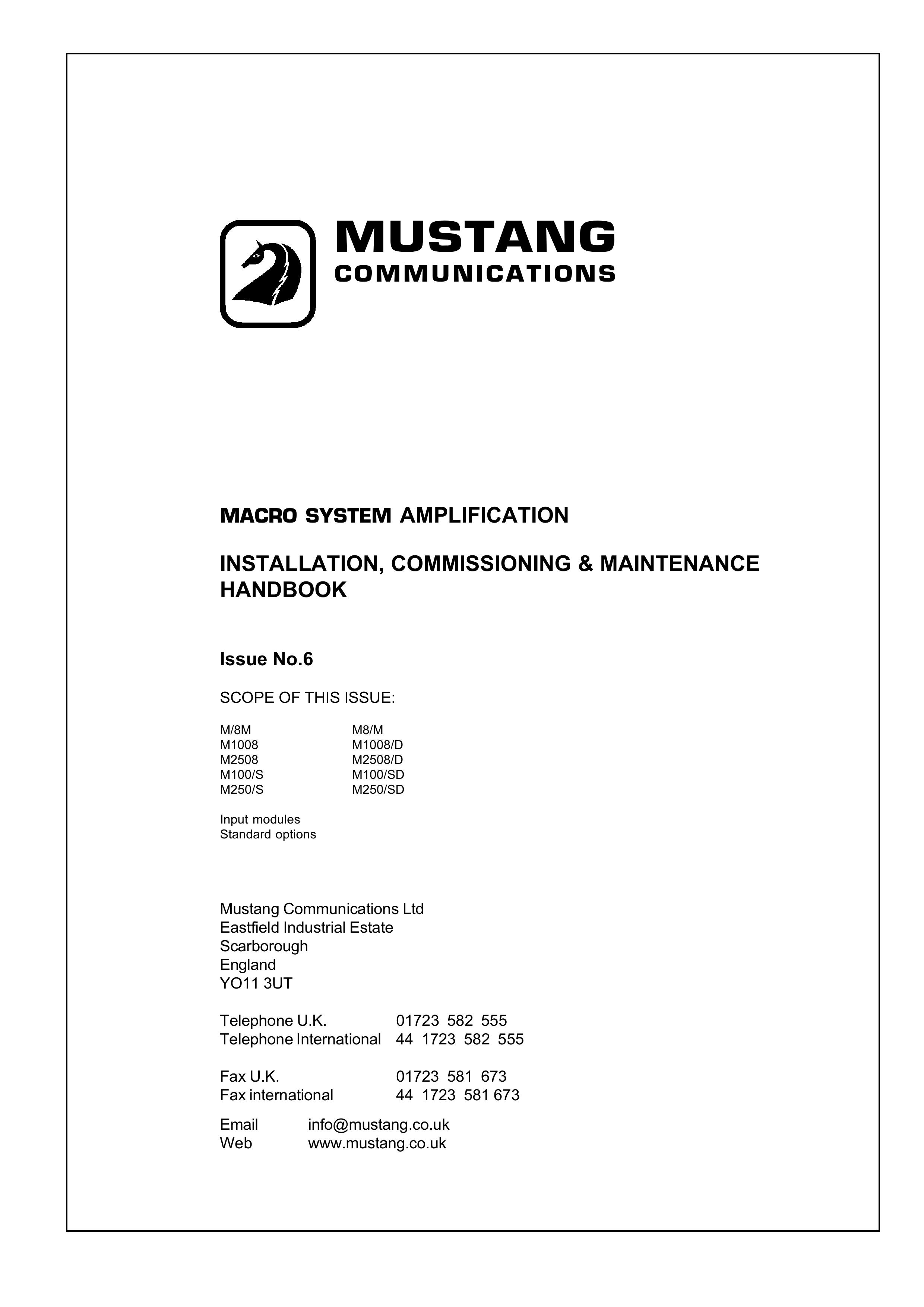 Mustang M100/SD Chipper User Manual