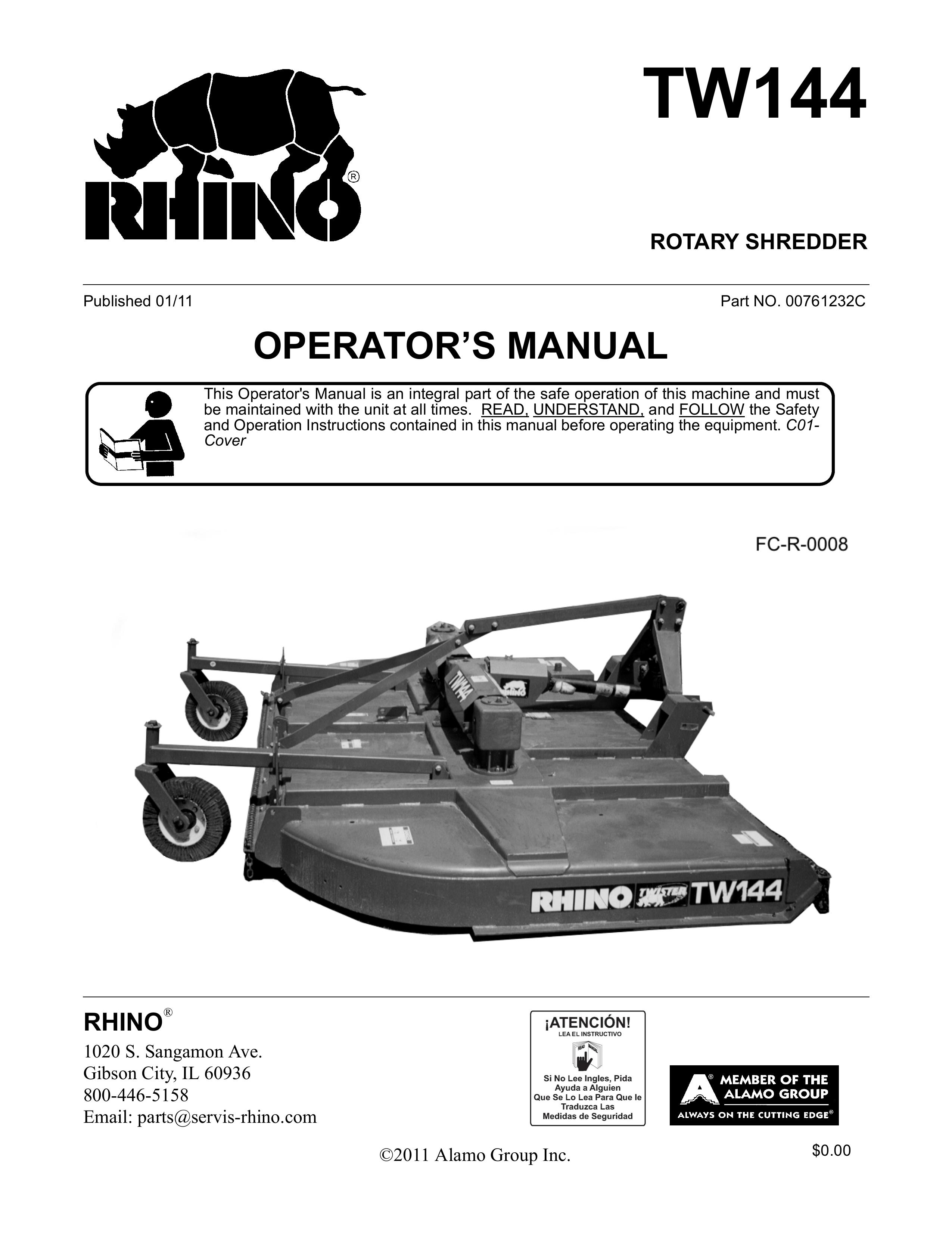Rhino Mounts TW144 Chipper User Manual