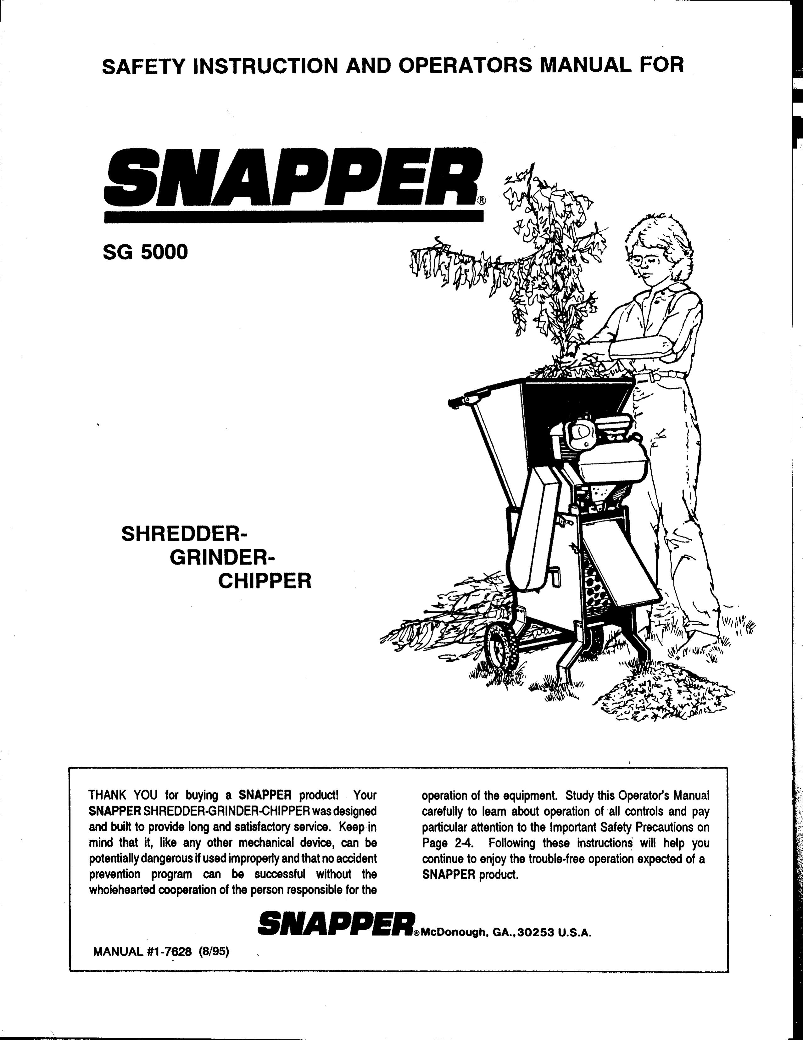 Snapper SG 5000 Chipper User Manual
