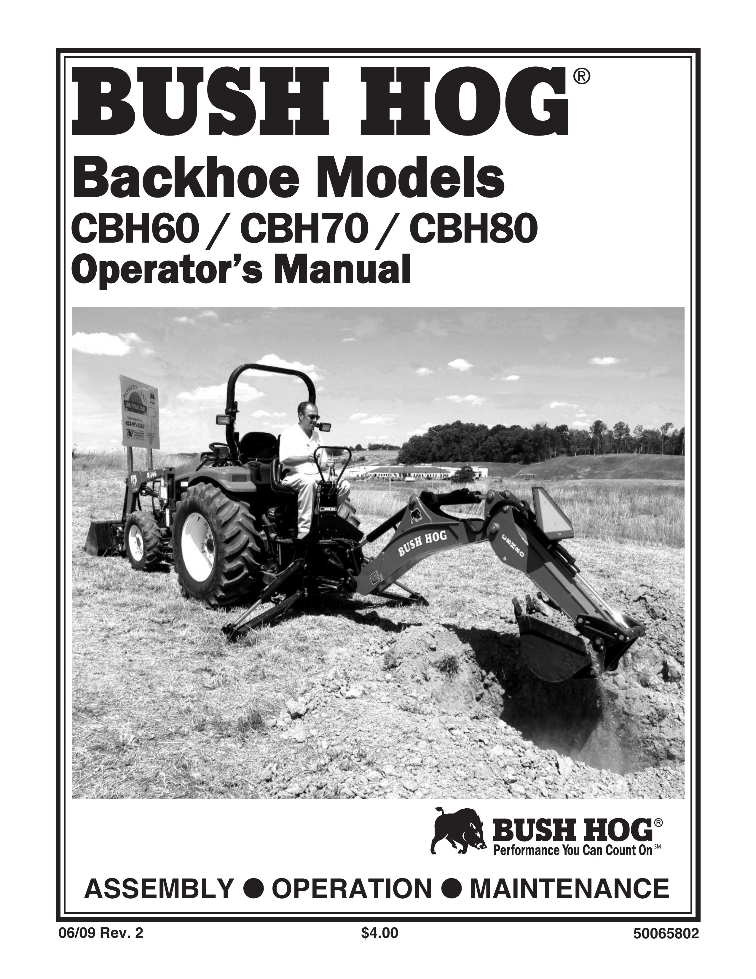Bush Hog CBH60 Compact Excavator User Manual
