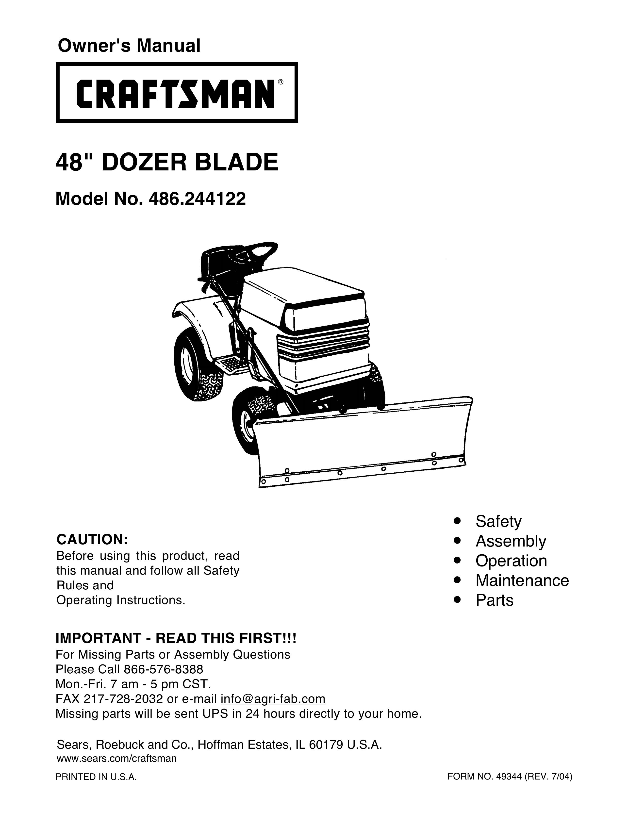 Craftsman 486.244122 Compact Loader User Manual