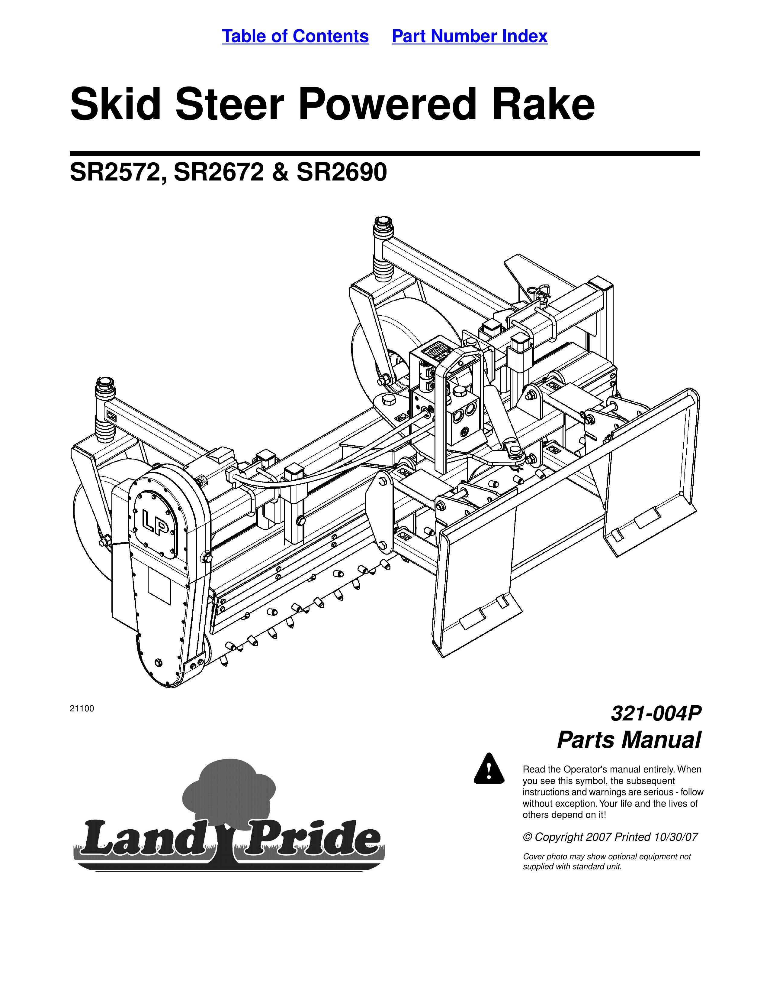 Land Pride SR2672 Compact Loader User Manual