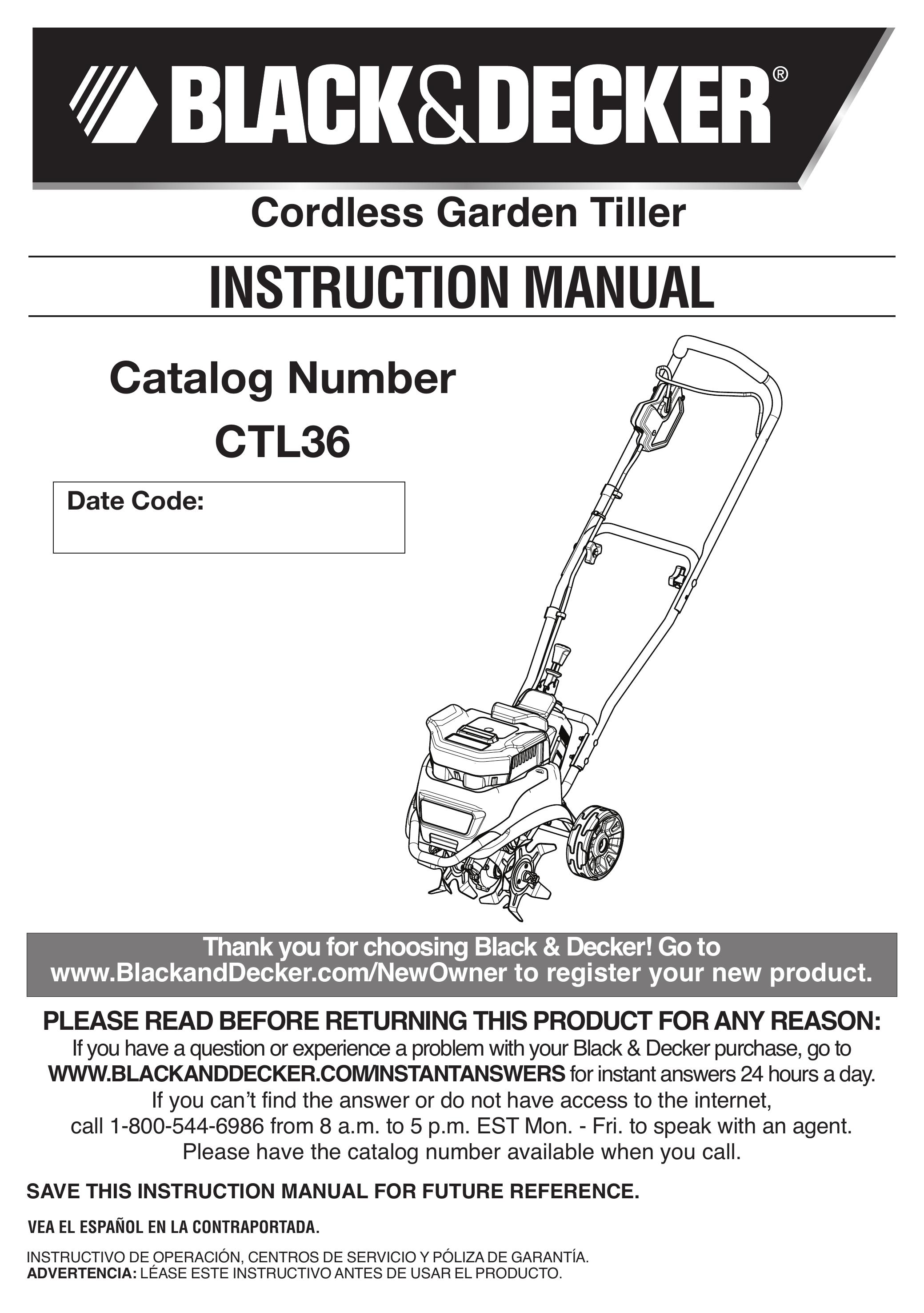 Black & Decker CTL36 Cultivator User Manual