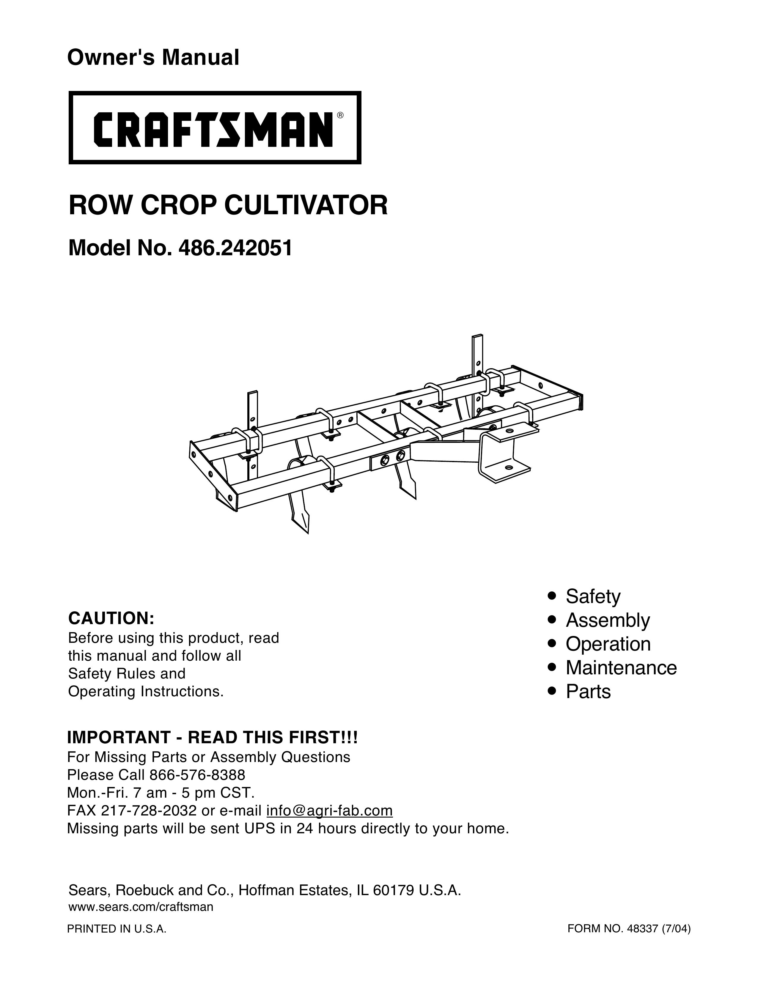 Craftsman 486.242051 Cultivator User Manual