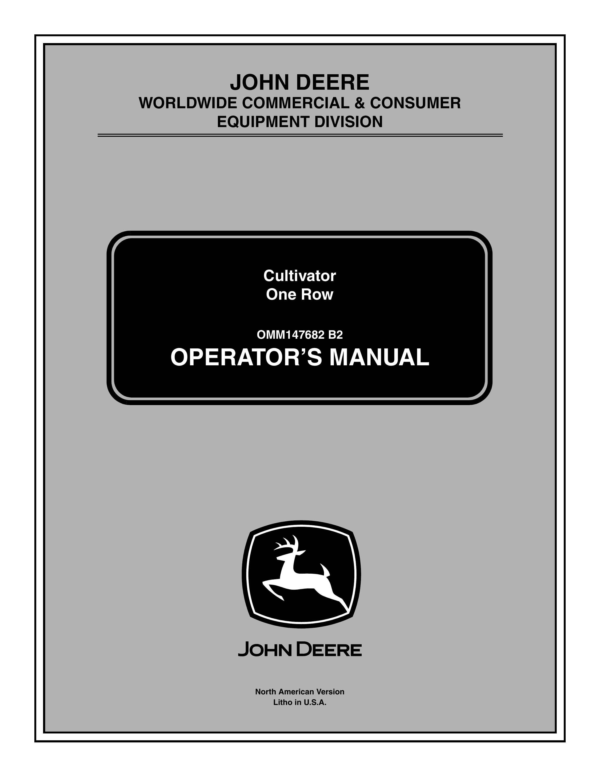John Deere OMM147682 B2 Cultivator User Manual
