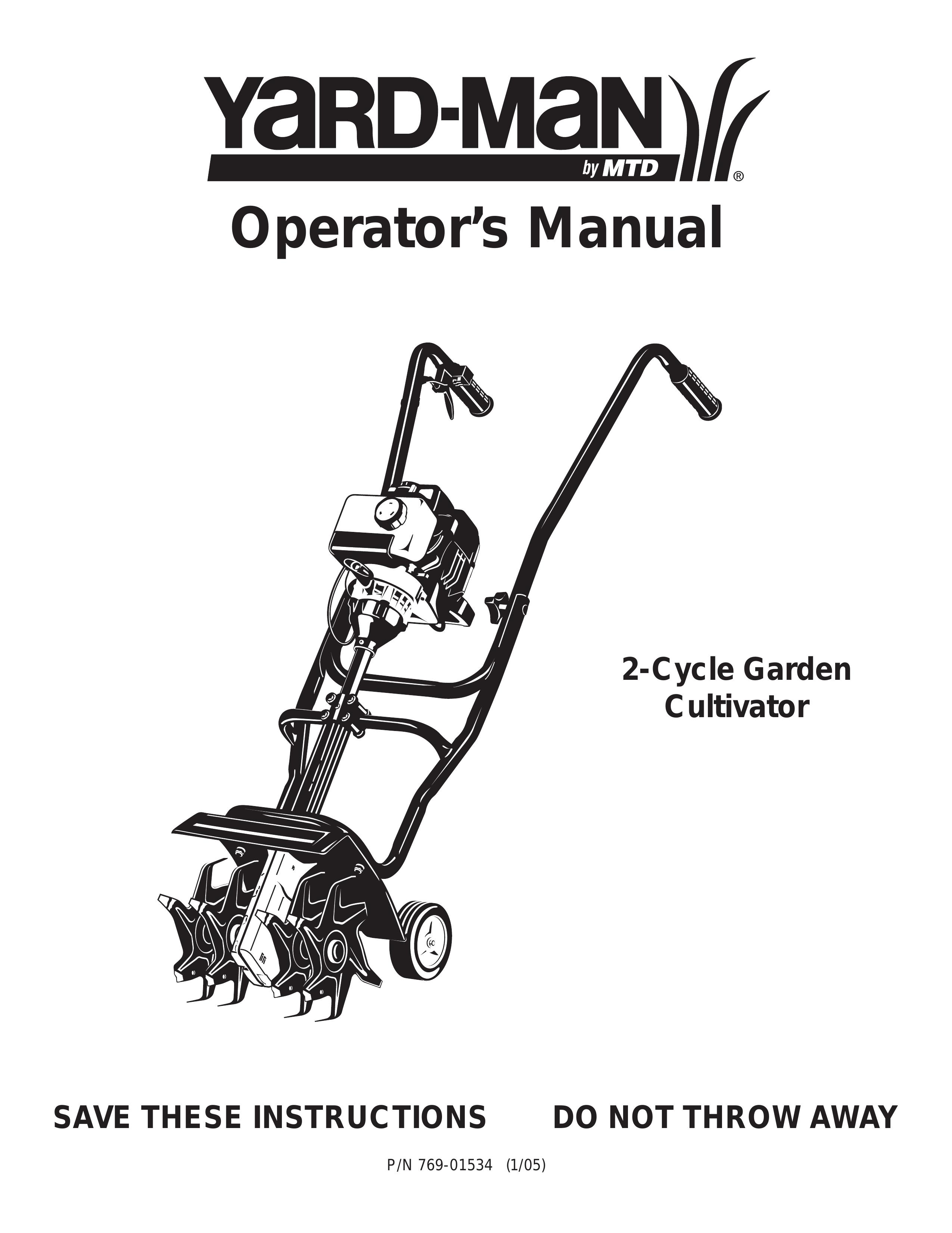 MTD 769-01534 Cultivator User Manual