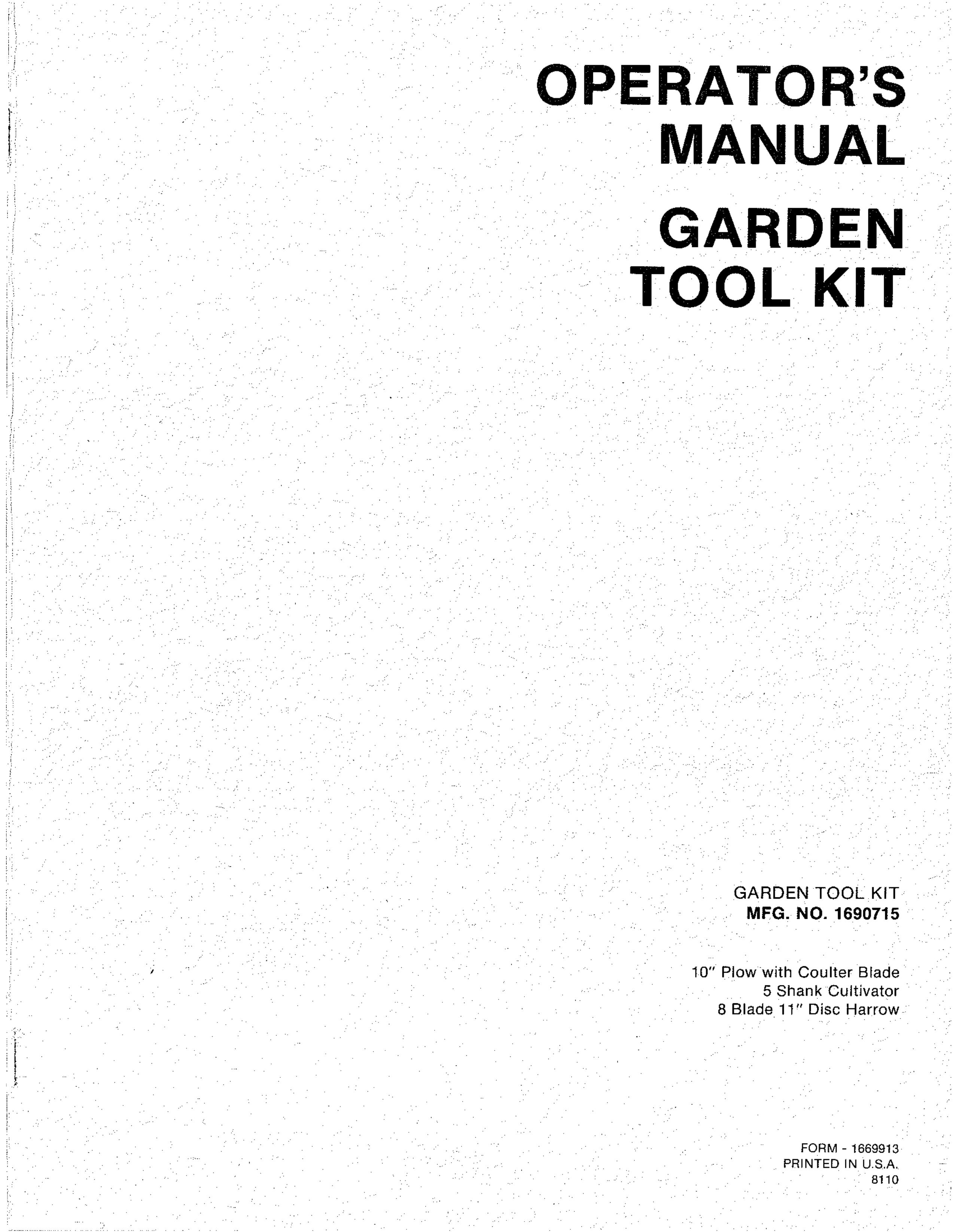 Snapper 1690715 Cultivator User Manual