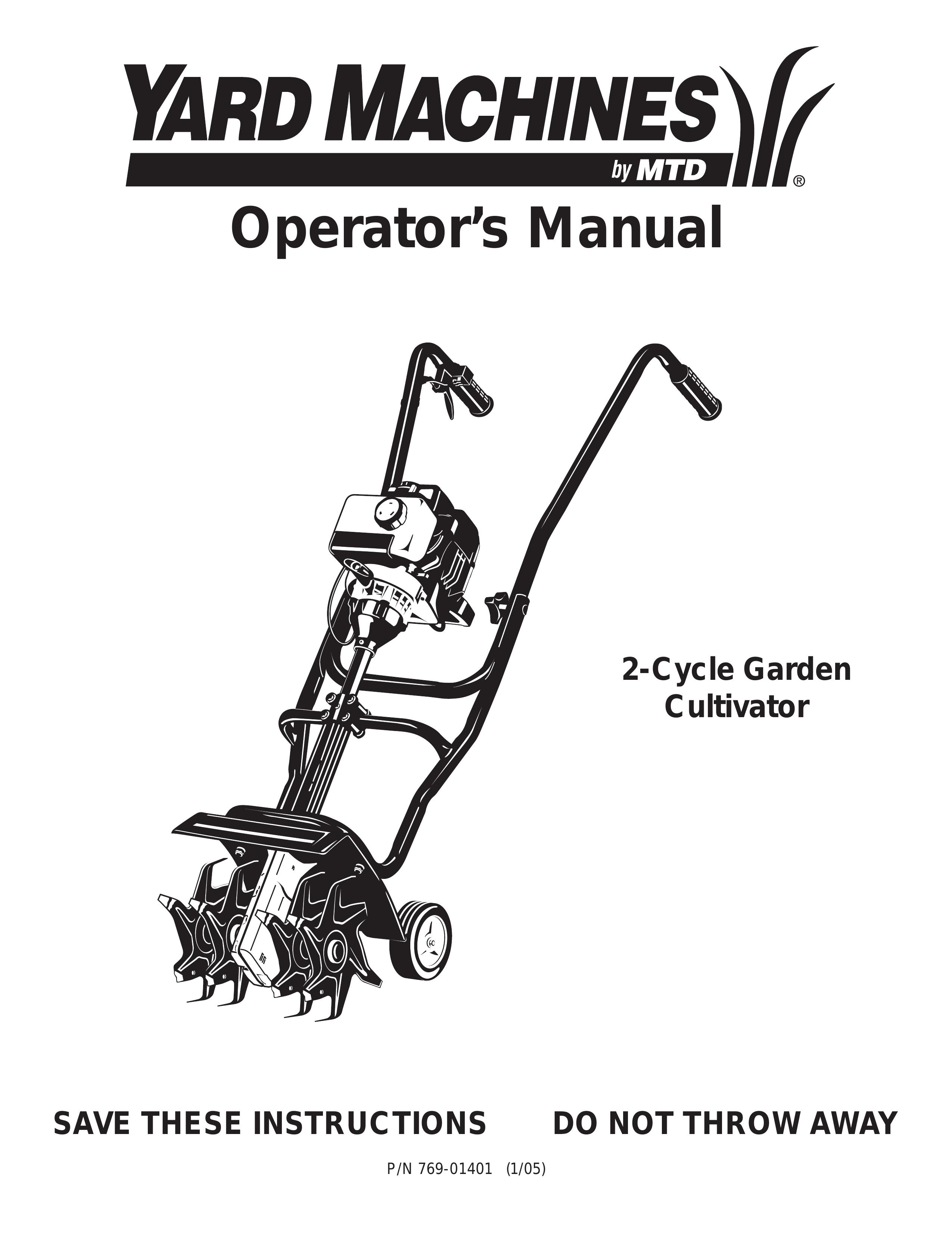 Yard Machines 769-01401 Cultivator User Manual