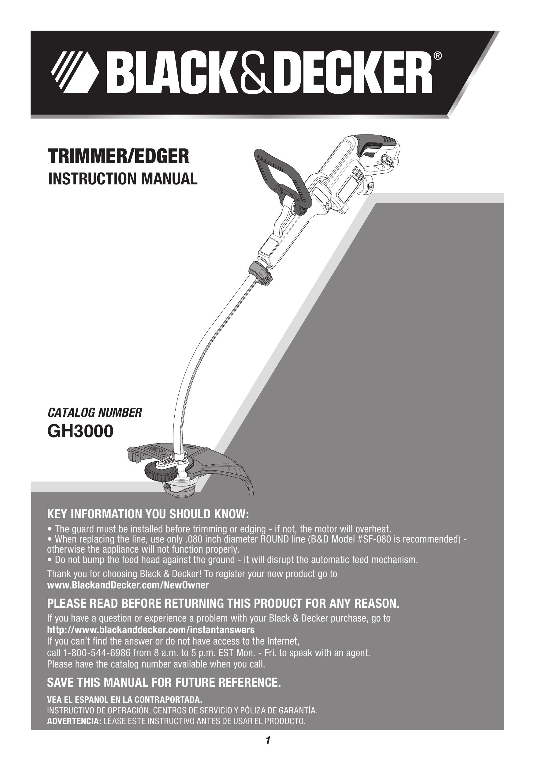 Black & Decker GH3000 Edger User Manual