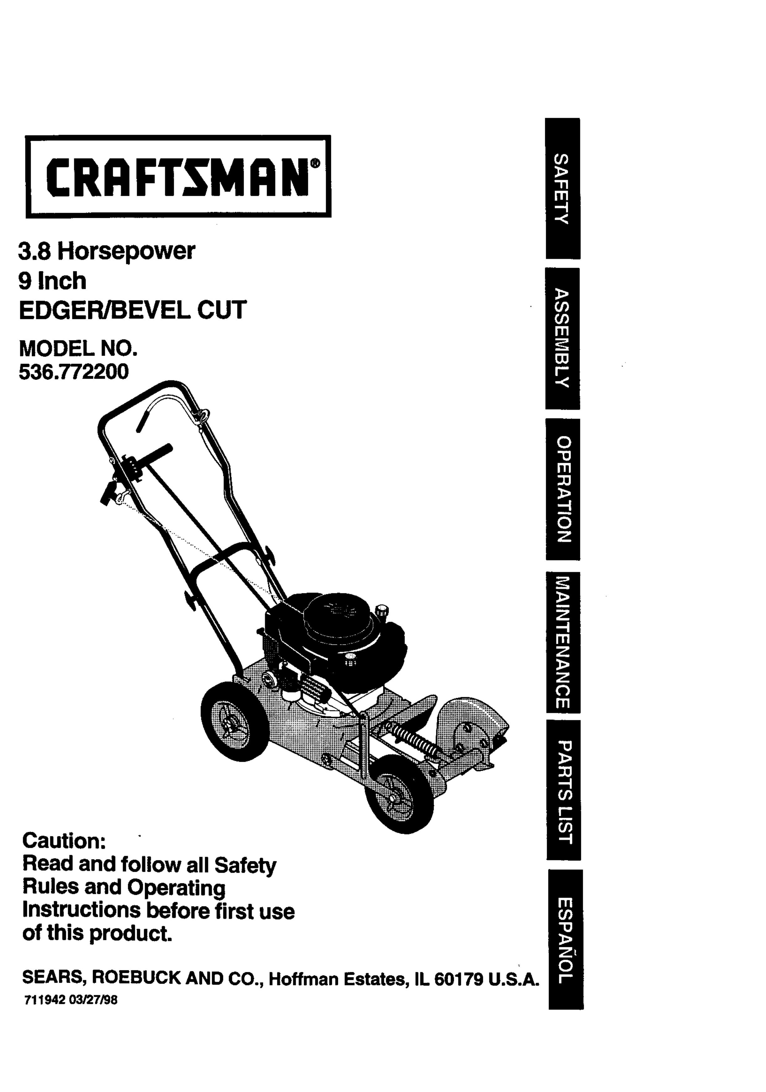 Craftsman 536.7722 Edger User Manual
